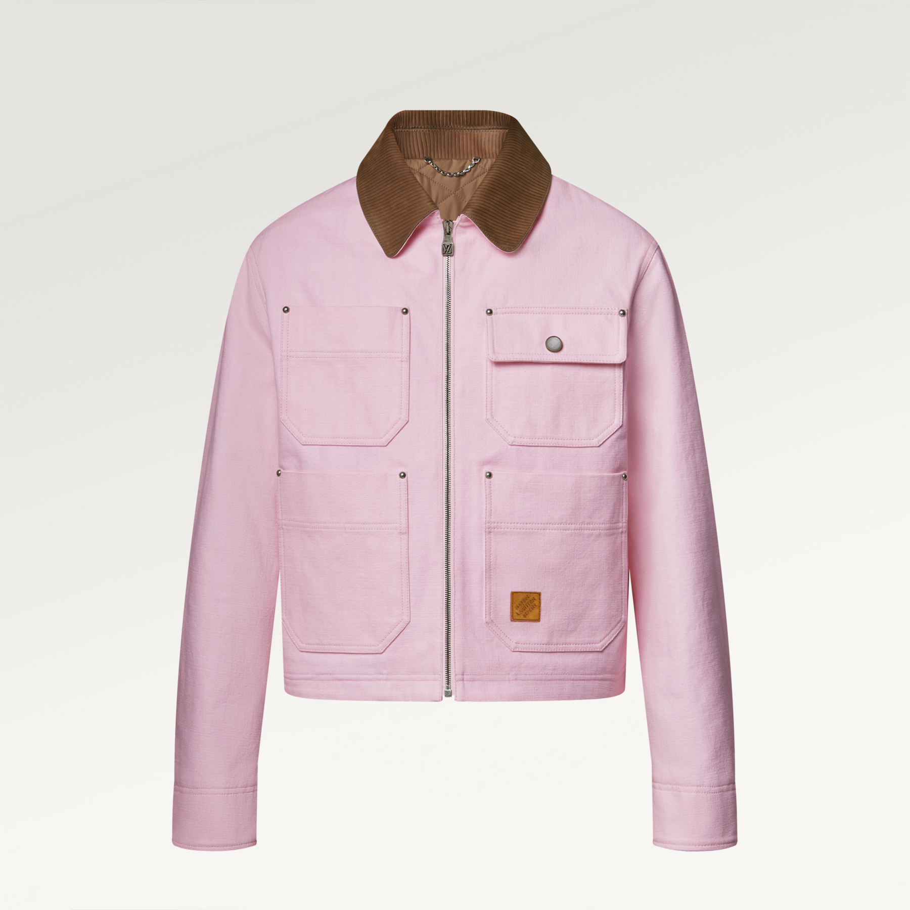 NIGO Louis Vuitton X Nigo Men's Autumn And Winter Pink Lapel Workwear Jacket Cotton Fashion Trend Zipper Casual Long Sleeve Jacket  #nigo81632