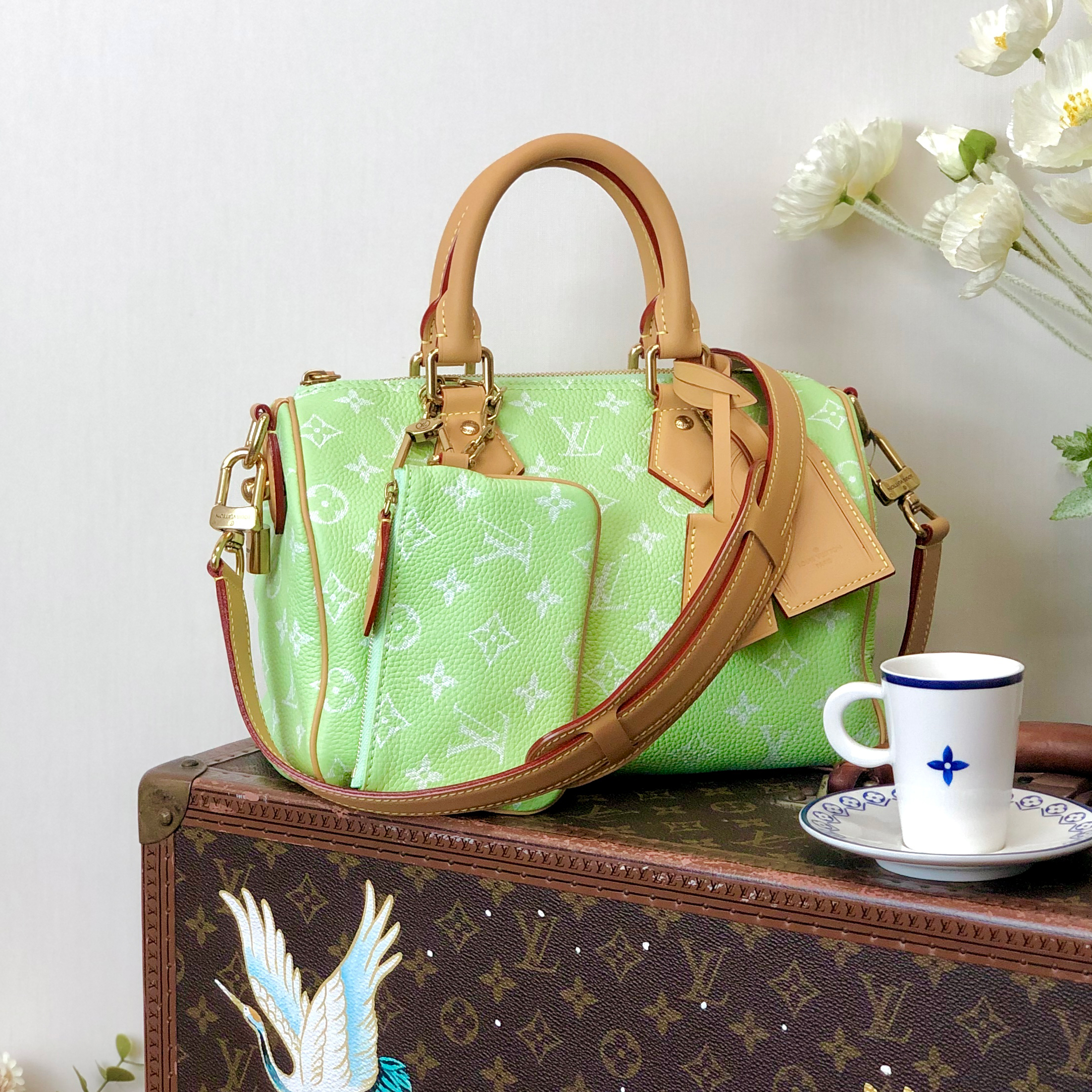 NIGO Louis Vuitton Women's Fashion Classic Avocado Green Logo Zipper Closure Leather Shoulder Bag Handbags In Small Medium And Large Sizes Crossbody Bag Bags #nigo78663