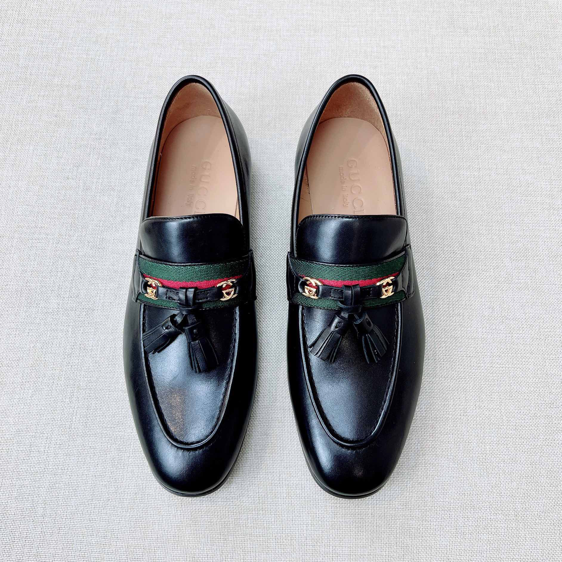 NIGO Gucci Men's & Women's Spring/Fall Fashion Casual Round Toe Slip On Leather GG Pattern Leisure Business Shoes #nigo78666