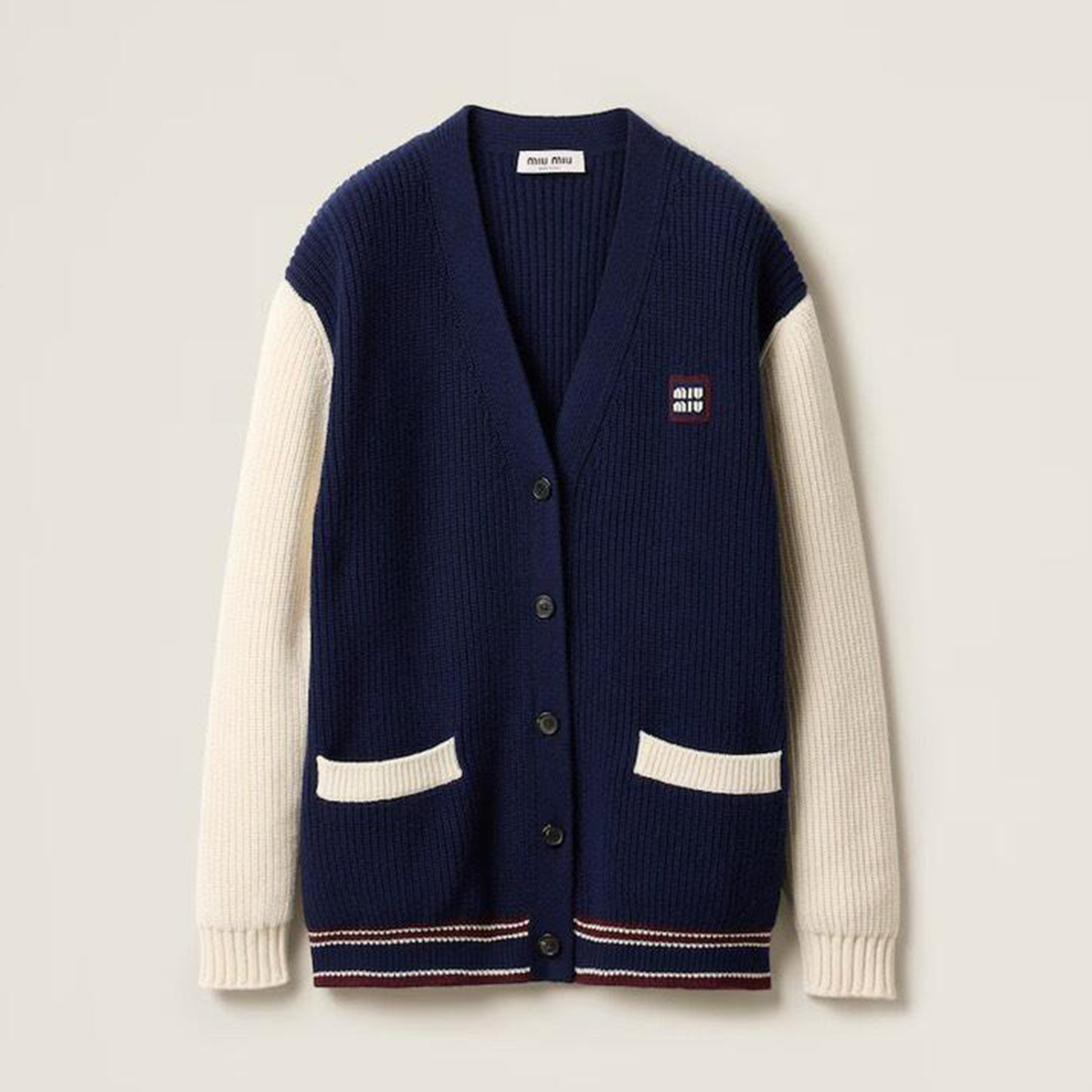NIGO MiuMiu Women's Autumn And Winter Clashing Cashmere Cardigan Colorblocking Retro Knitted Single Breasted Jacket College Style Fashion Exquisite Jacket #nigo81642