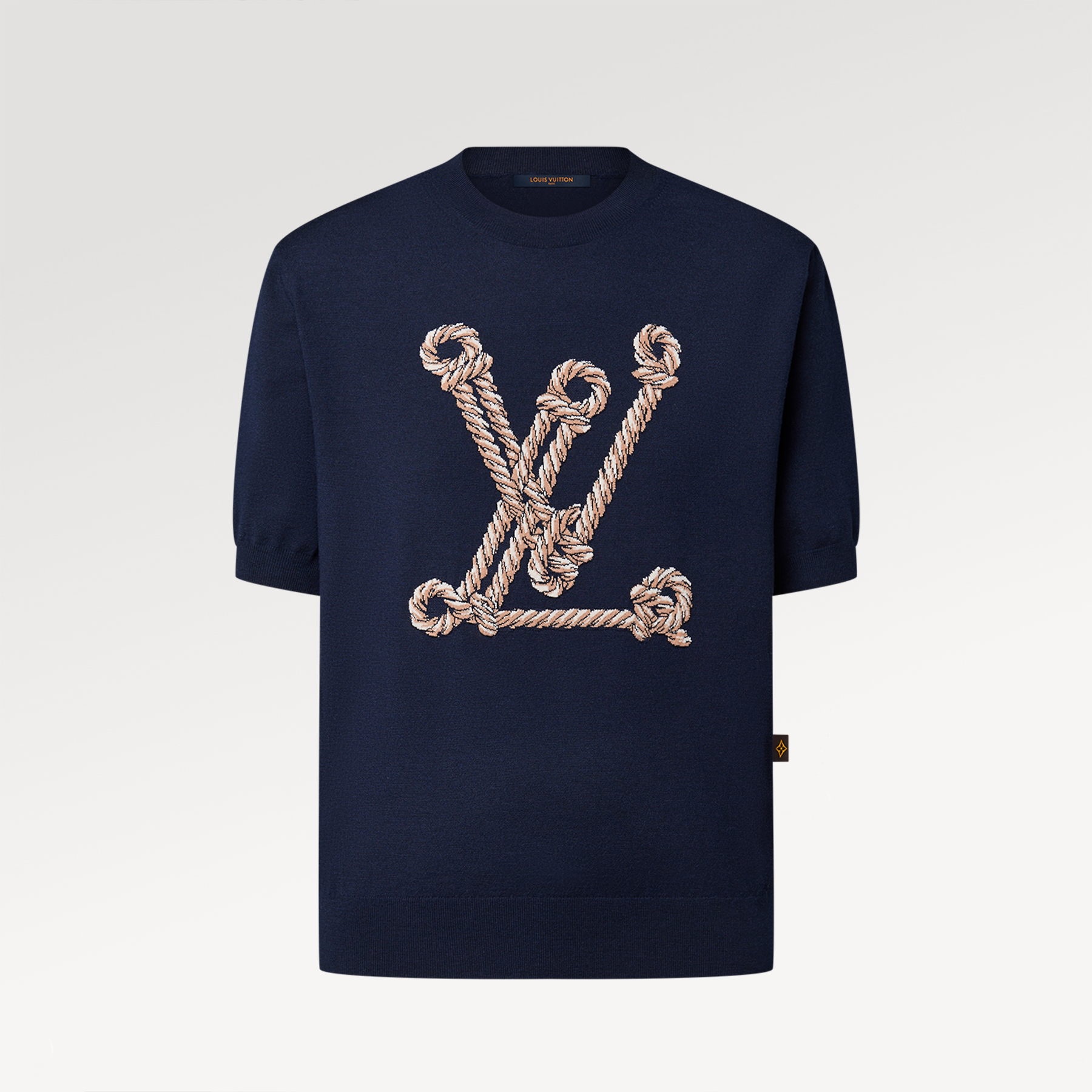NIGO Louis Vuitton Women's Spring And Summer Nautical Series Blue Knitted T-shirt Fashion Trend Jacquard Casual Round Neck Top #nigo81629