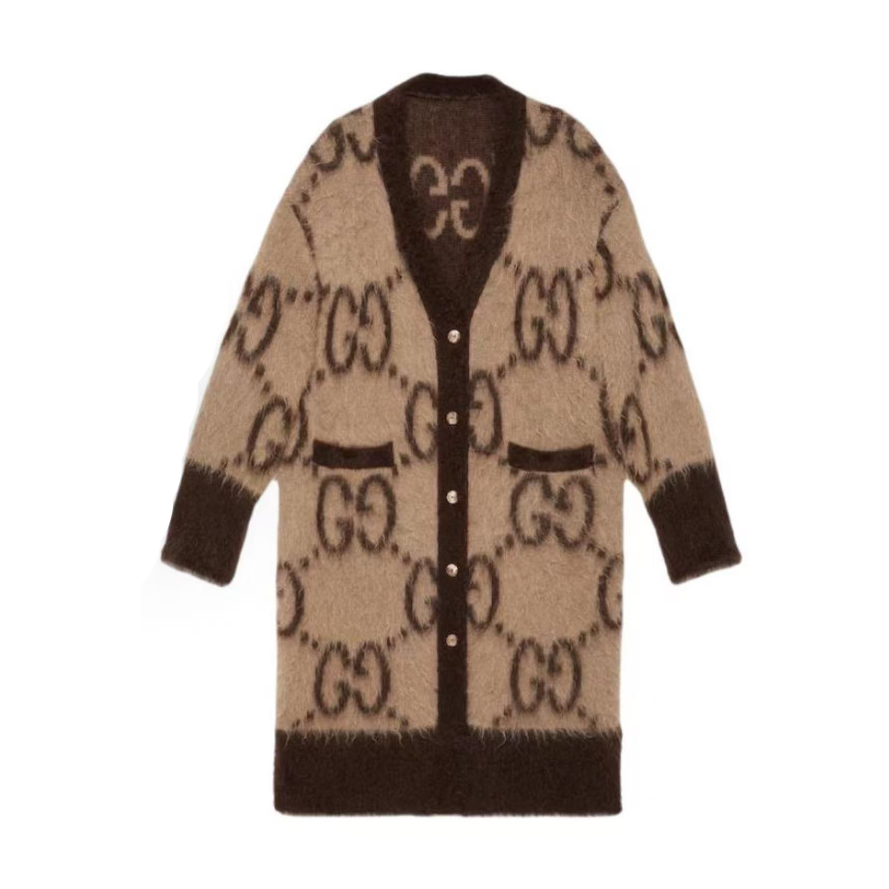 NIGO Gucci Women's Fall And Winter Curry Double-sided Single-breasted Gg Knitted Cardigan Luxury Fashion Exquisite Trend Casual Jacket #nigo81623