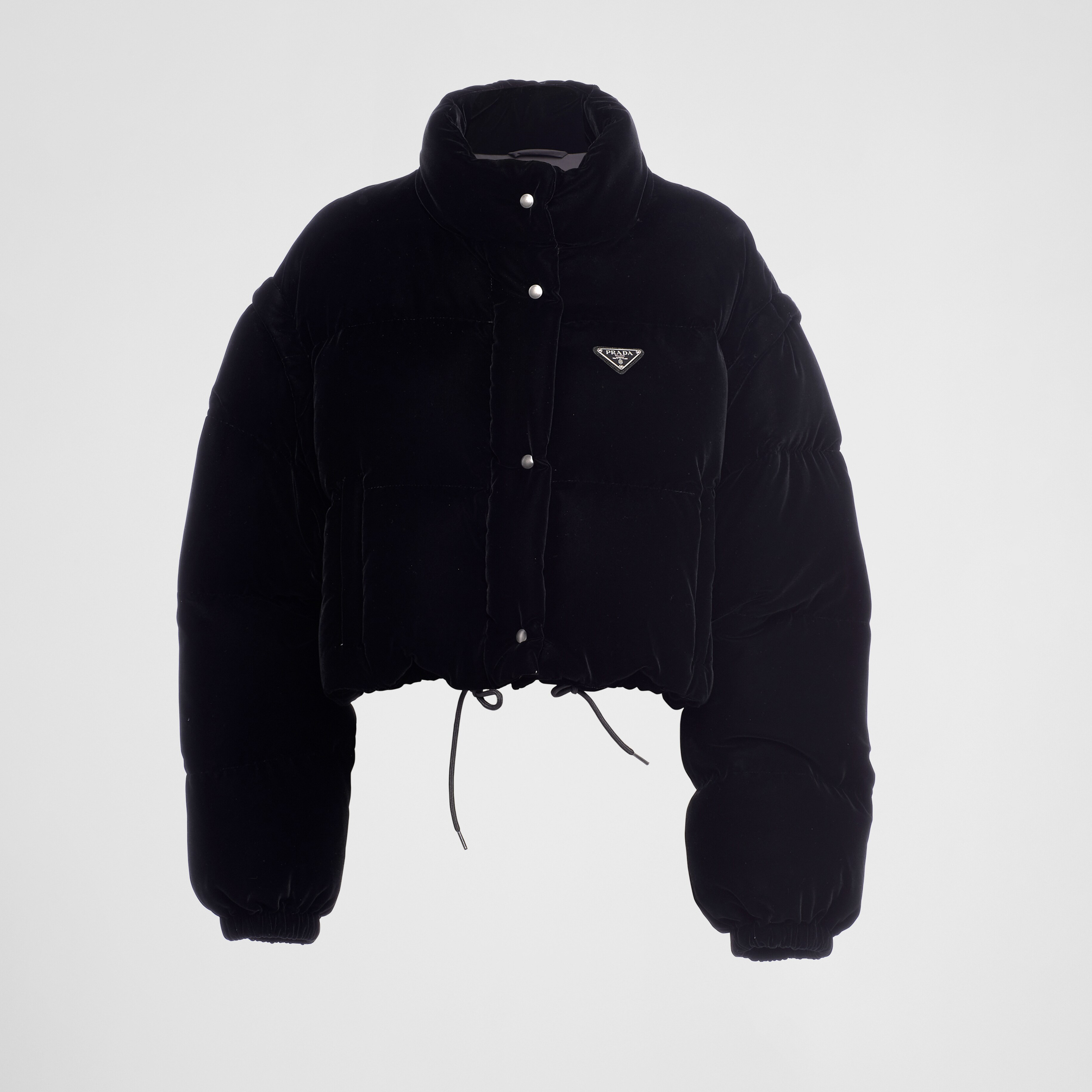 NIGO Prada Women's Winter Fashion Casual Solid Color Reversible Stand Collar Single-Breasted Short Velvet Down Jacket #nigo78651