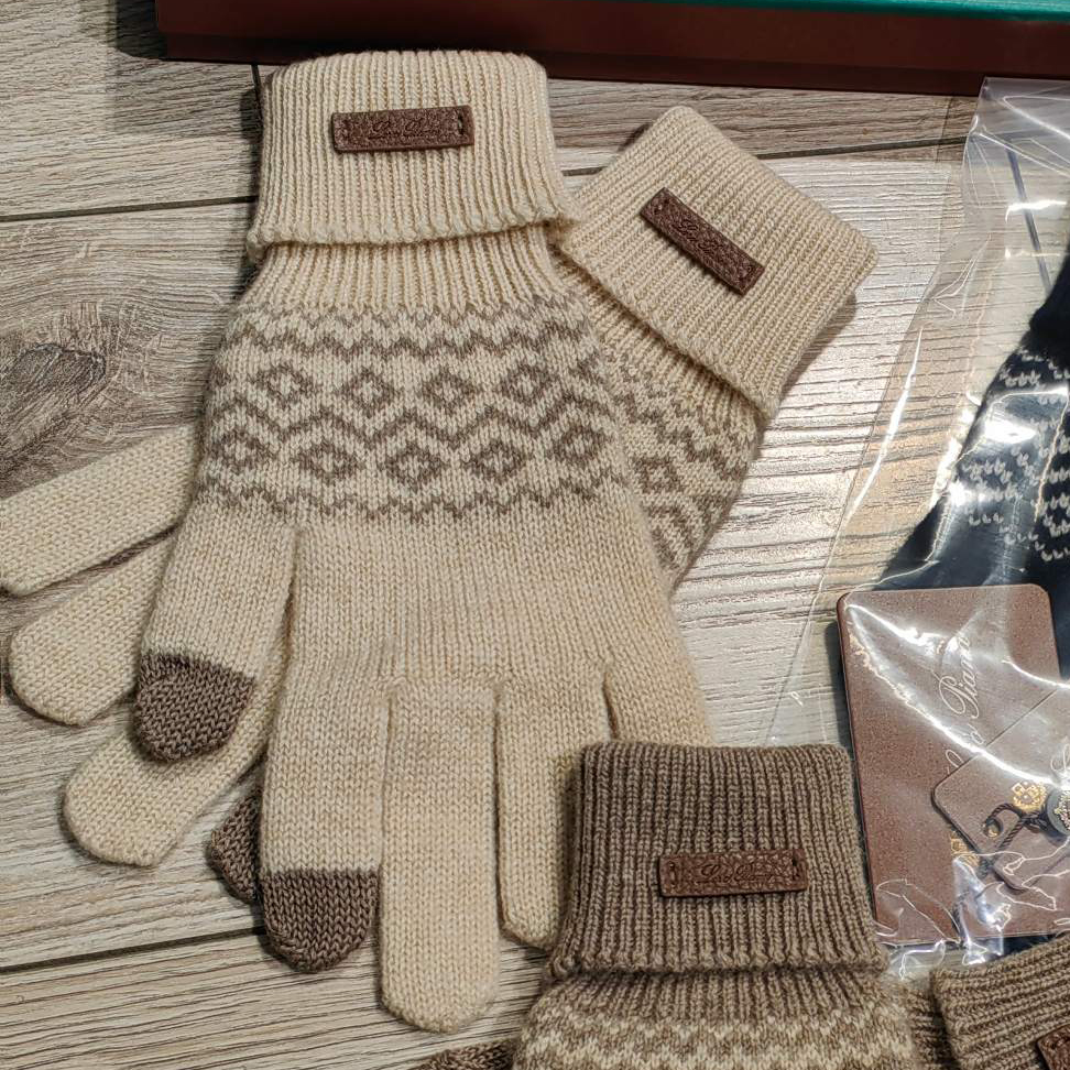 NIGO Loro Piana Men's and Women's Winter Fashion Casual Fleece Lined Warm Knit Gloves Accessories #nigo78644