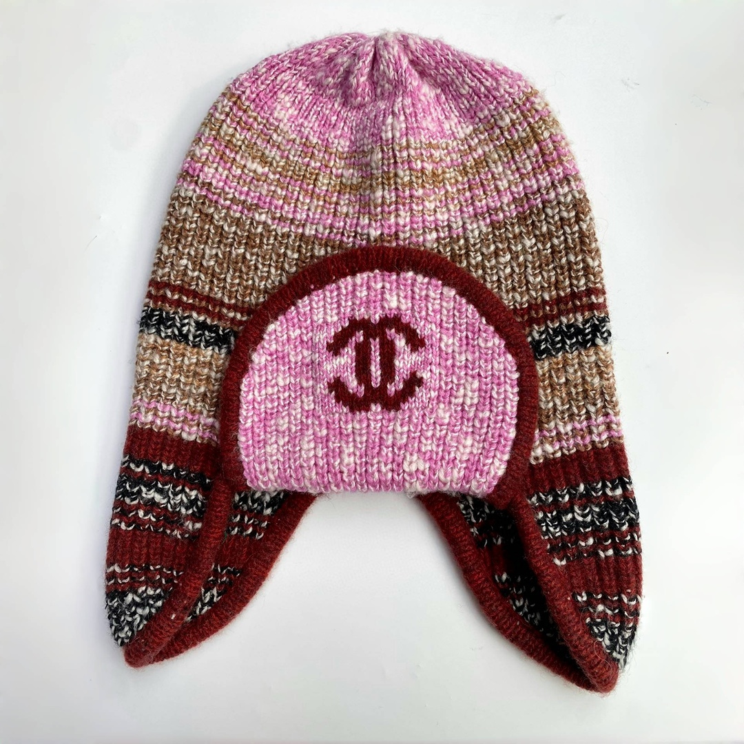 NIGO Chanel Women's Autumn and Winter Colorblocking Knitted Ski Hat Cap #nigo74565