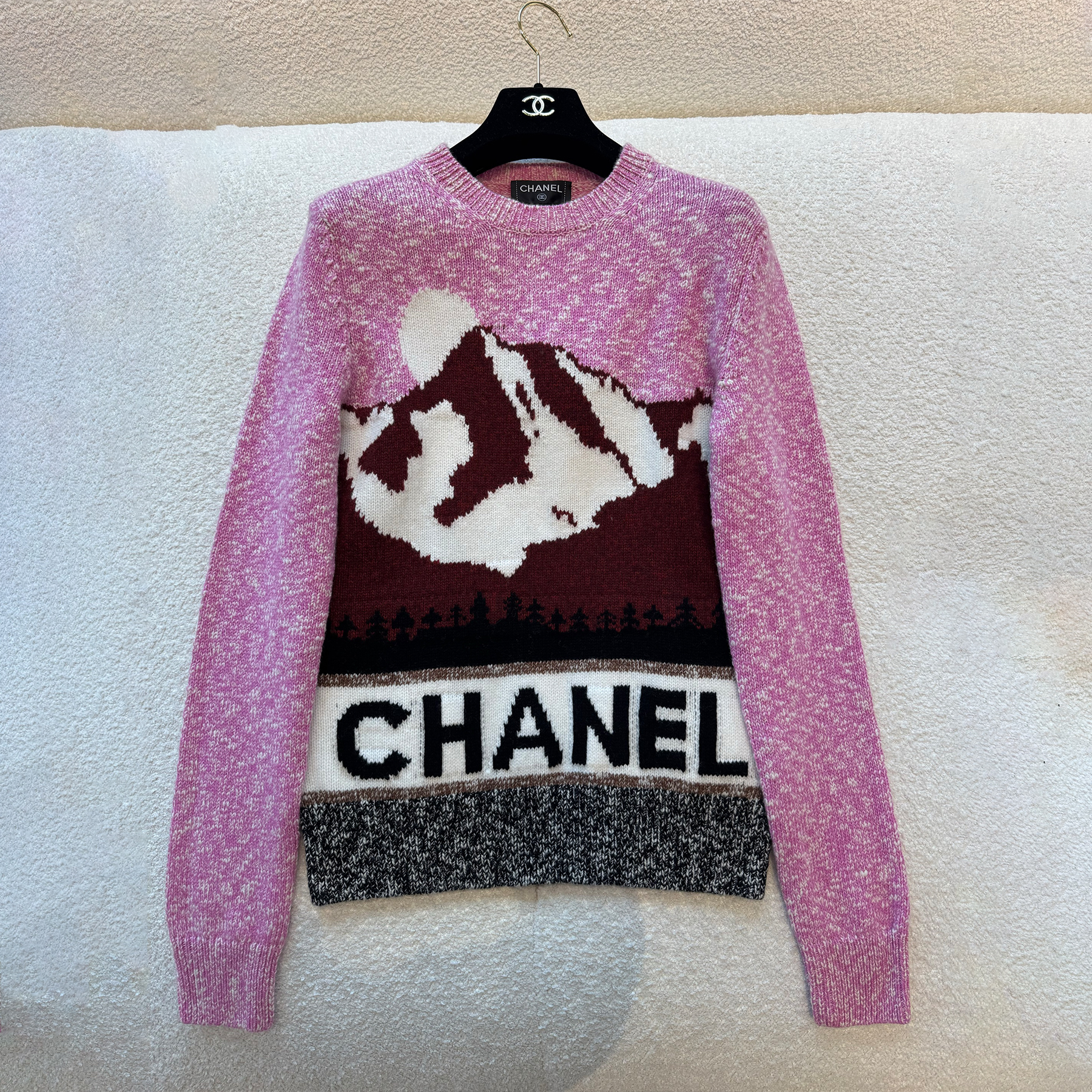 NIGO Chanel Women's Fall And Winter Clashing Jacquard Logo Cashmere Sweater Color Blocking Retro Knitted Round Neck Long Sleeve Pullover Sweater #nigo81644