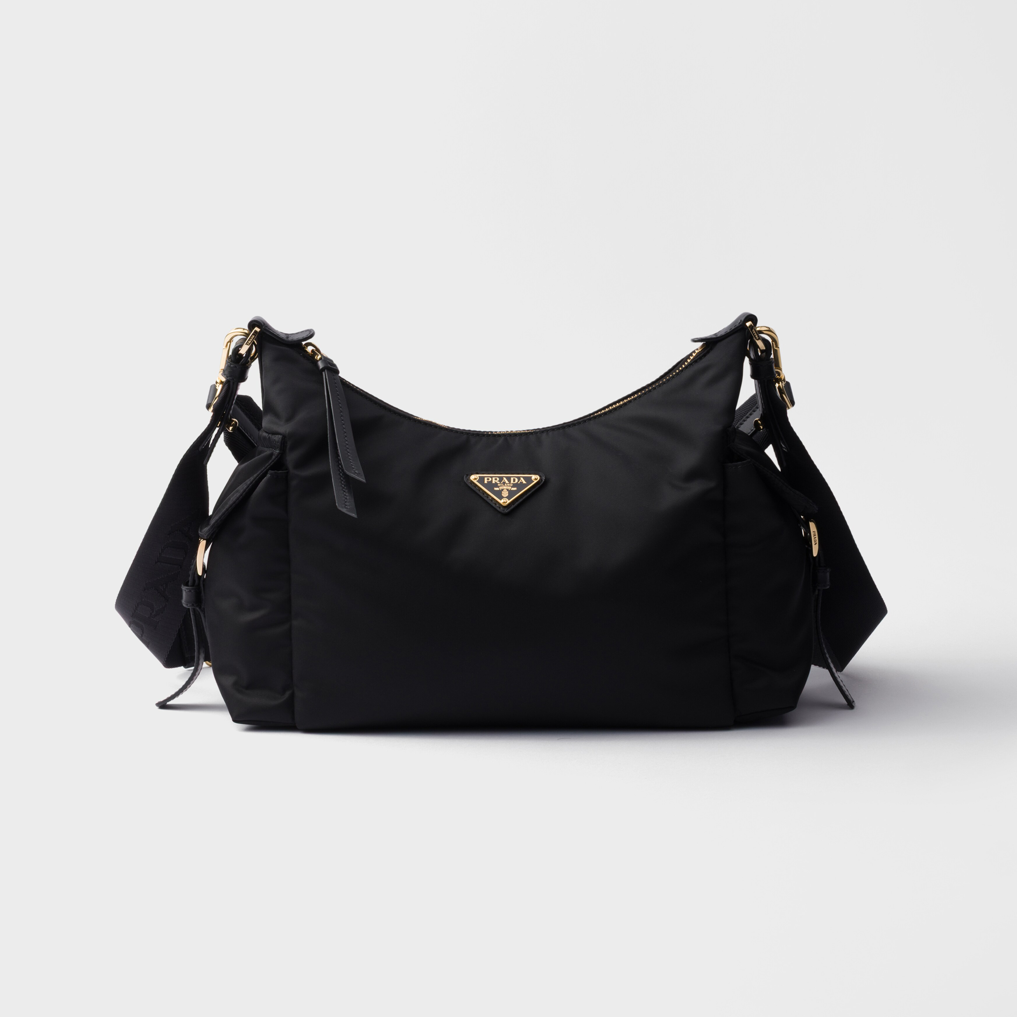 NIGO Prada Explore Women's Classic Solid Color Leather Zipper and Flap Pocket Recycled Nylon and Leather Handbag Shoulder Bag Crossbody Bag Bags #nigo78673