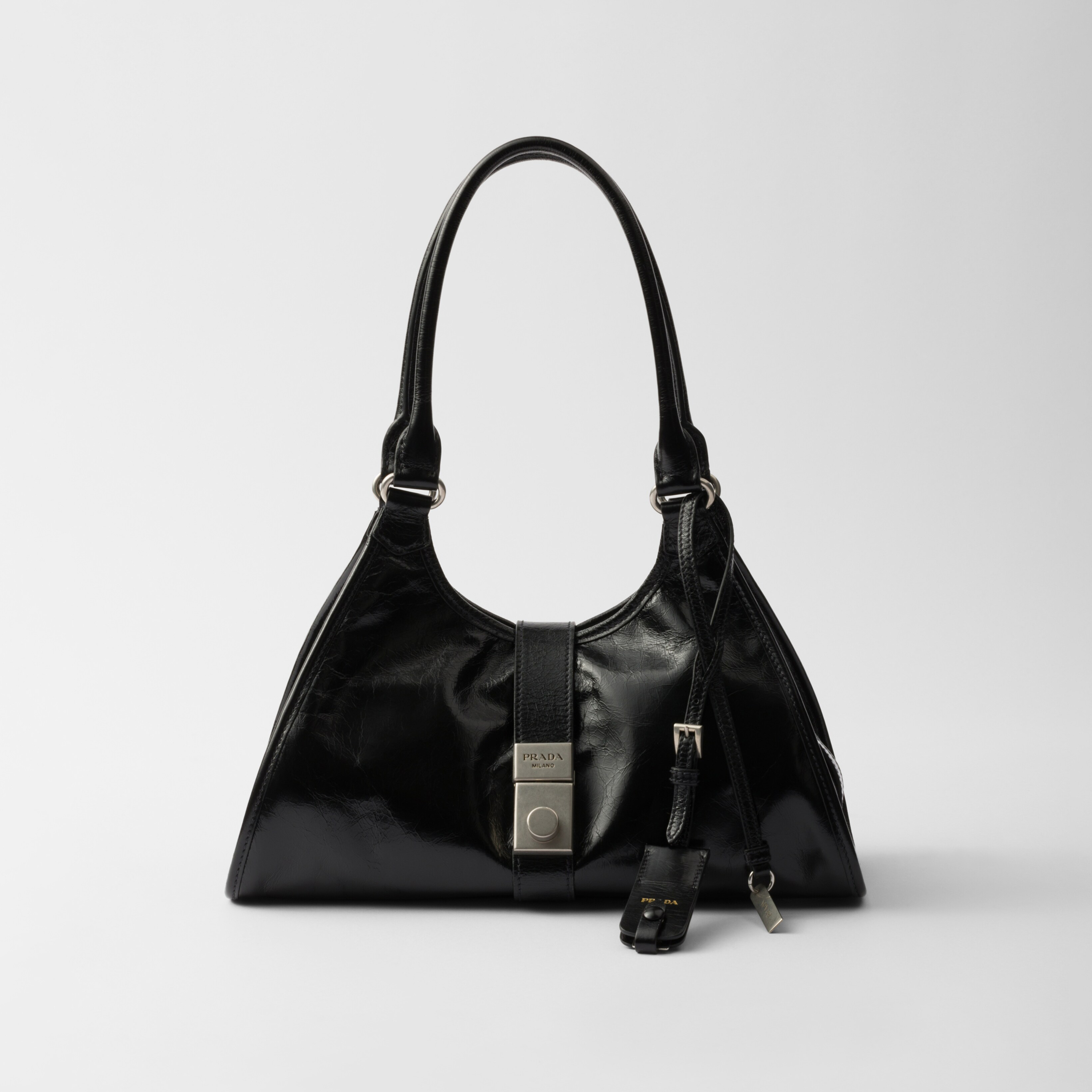 NIGO Prada Women's Fashion Classic Solid Color Leather Monogram Lock Clasp Medium Leather Tote Bag Shoulder Bag Bags #nigo78672