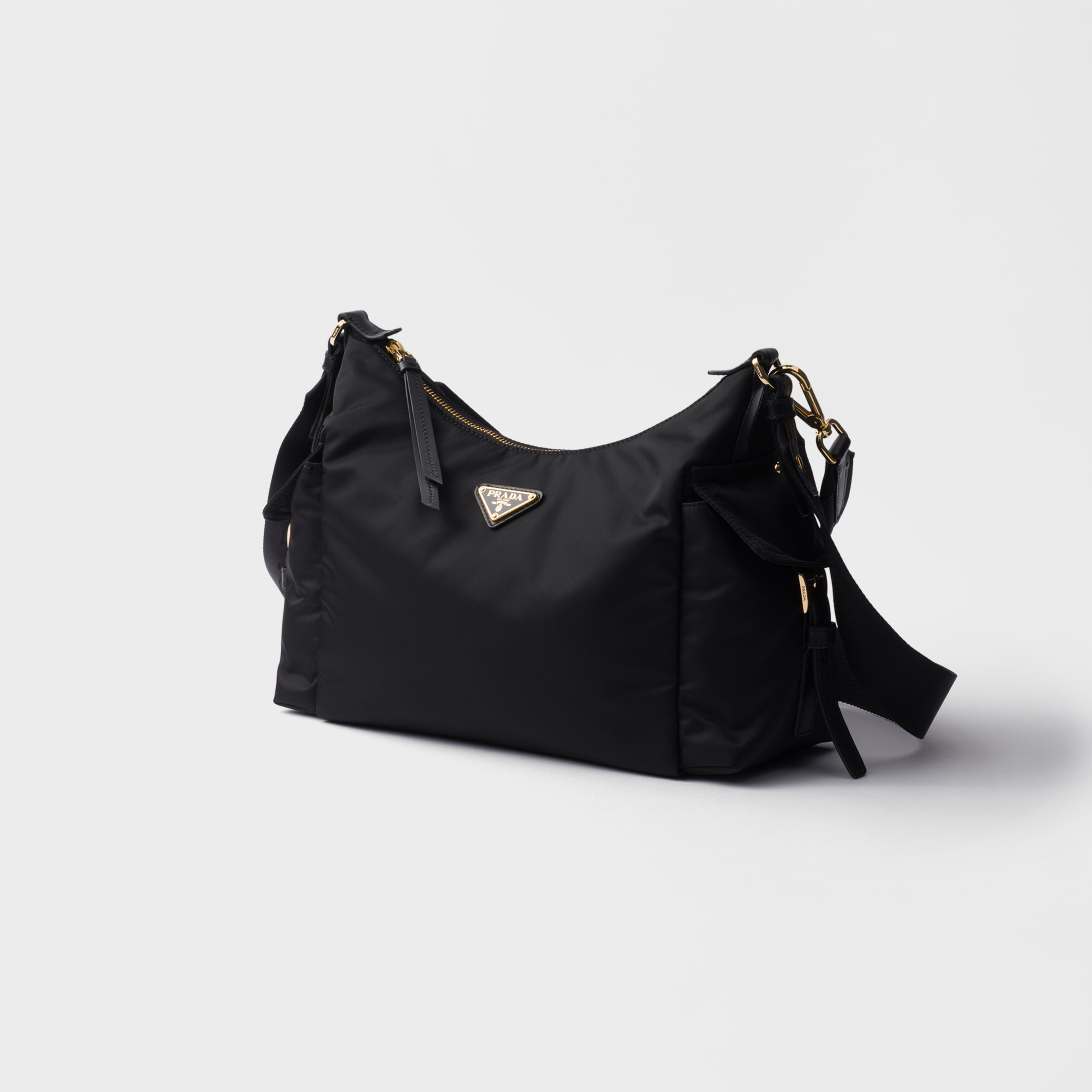 NIGO Prada Explore Women's Classic Solid Color Leather Zipper and Flap Pocket Recycled Nylon and Leather Handbag Shoulder Bag Crossbody Bag Bags #nigo78673