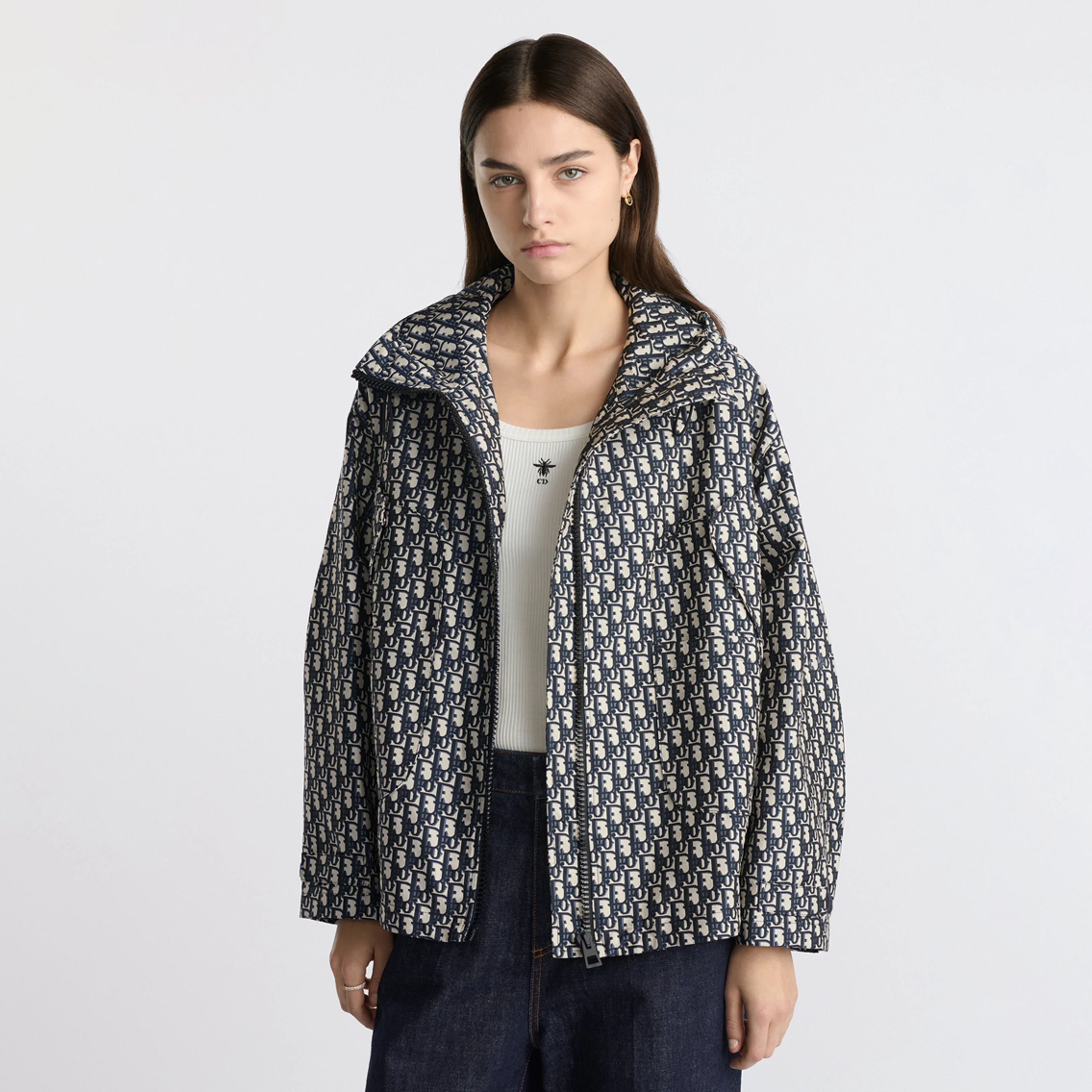 NIGO Dior Women's Fashionable Casual Winter Hooded Zipper Jacket Twill Print Long Sleeve Outerwear Jacket #nigo78674