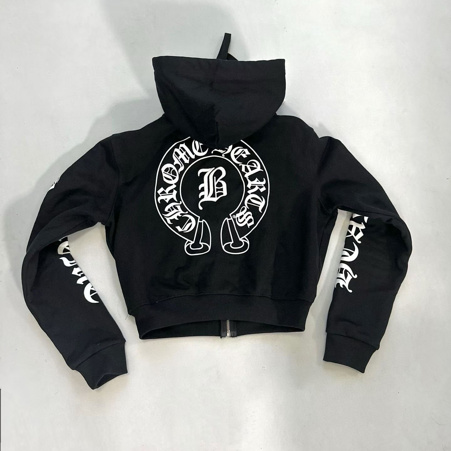 NIGO Chrome Hearts Women's And Men's  Spring/Fall Fashion Casual Solid Color Letter Print Hooded Zipper Short Jacket #nigo78689