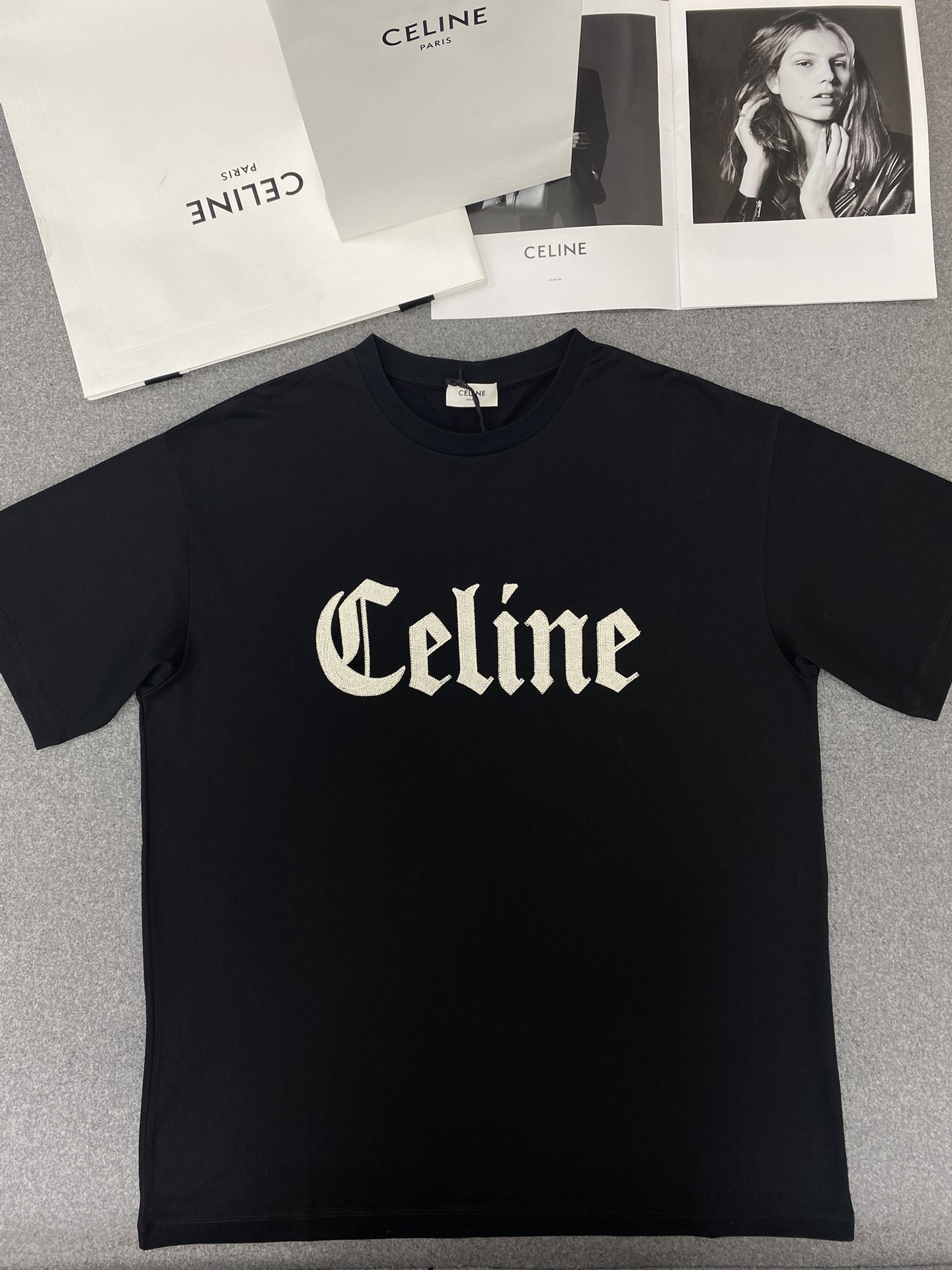 NIGO Celine Men's And Women's Plain Color Letter Print Round Neck Cotton Short Sleeve T-shirt #nigo77899