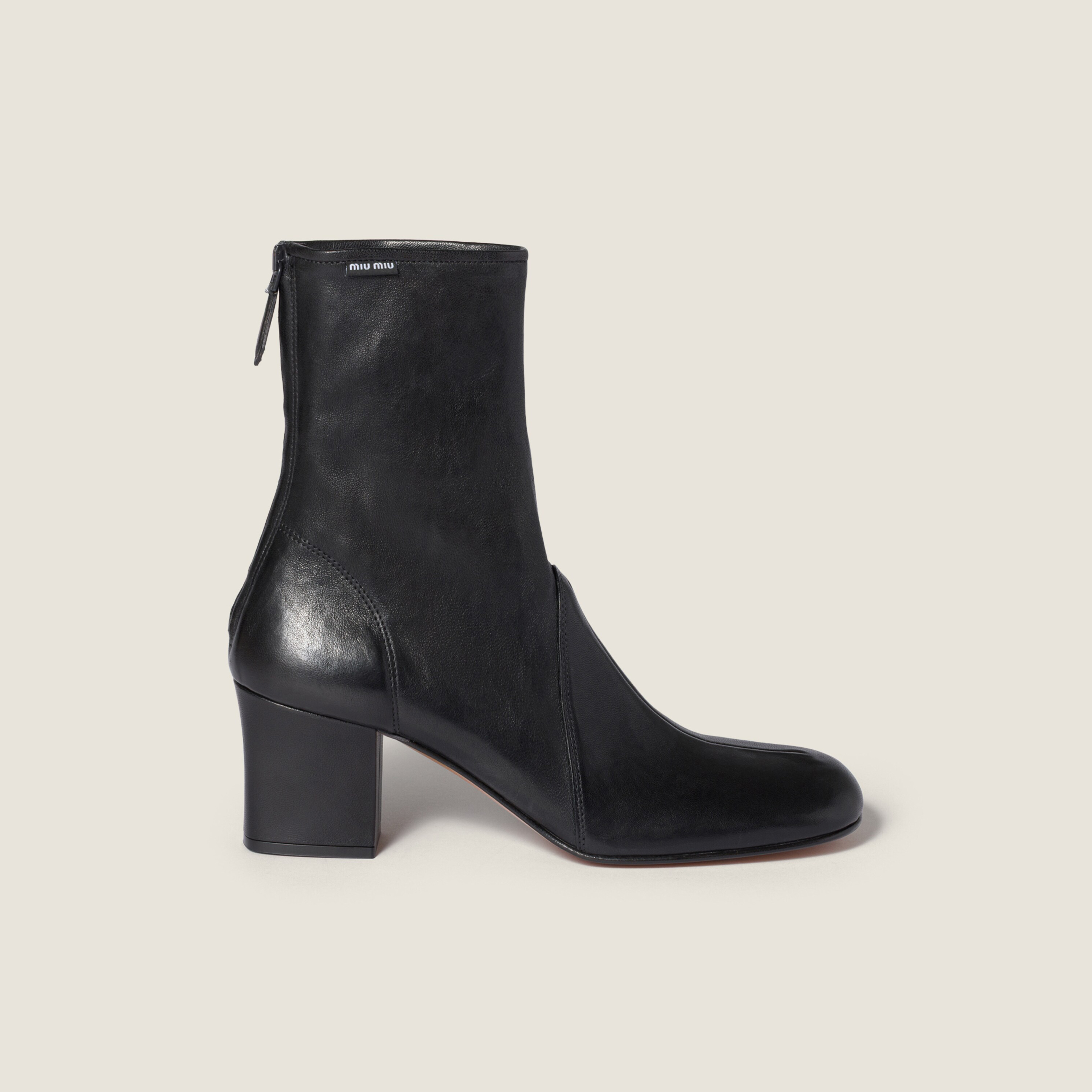 NIGO MiuMiu Nappa Women's Spring/Fall Fashion Casual Chunky Heel Leather Round Toe Slip On Zipper Ankle Boots Shoes #nigo78717