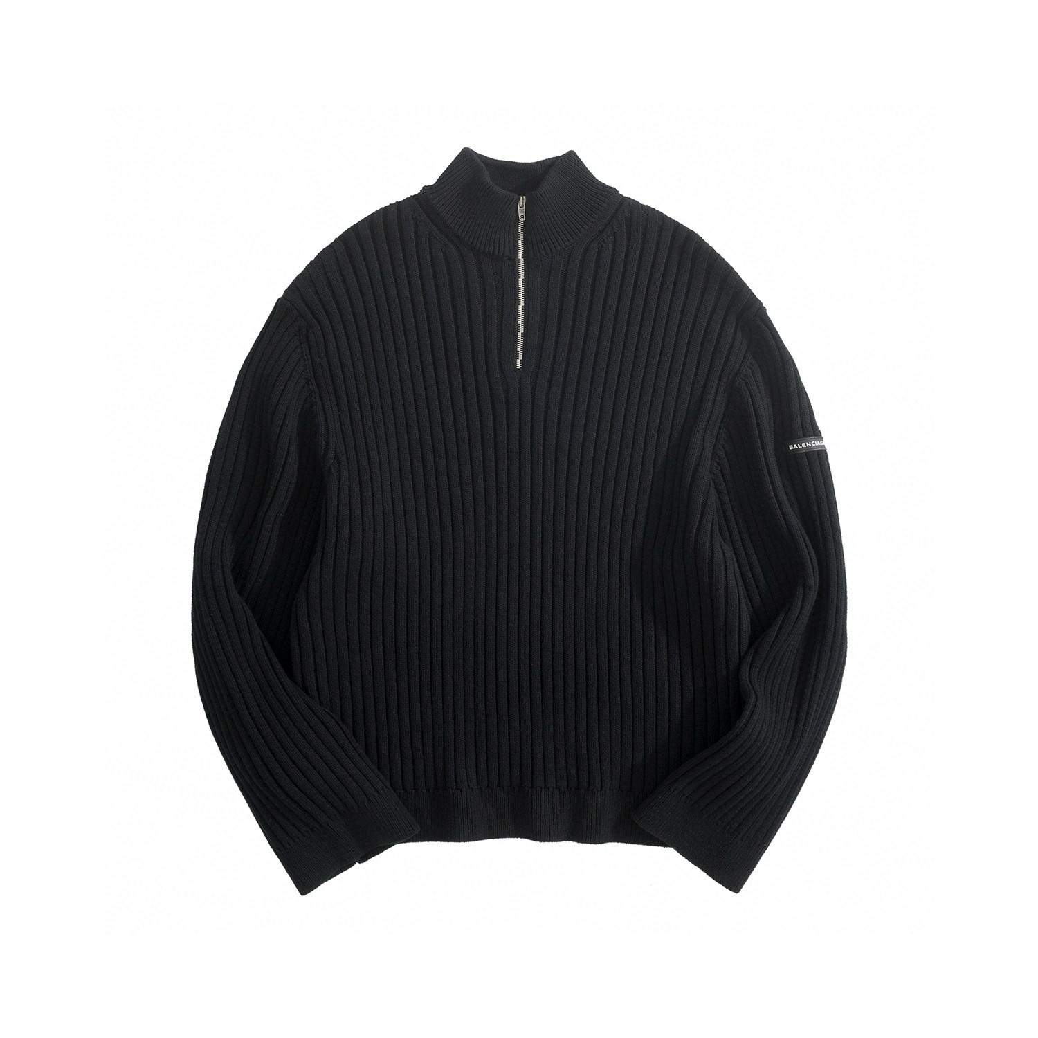 NIGO Balenciaga Men's And Women's Spring/Fall Fashion Classic Solid Color High-Neck Pullover Half Zip Ribbed Sweater #nigo78716