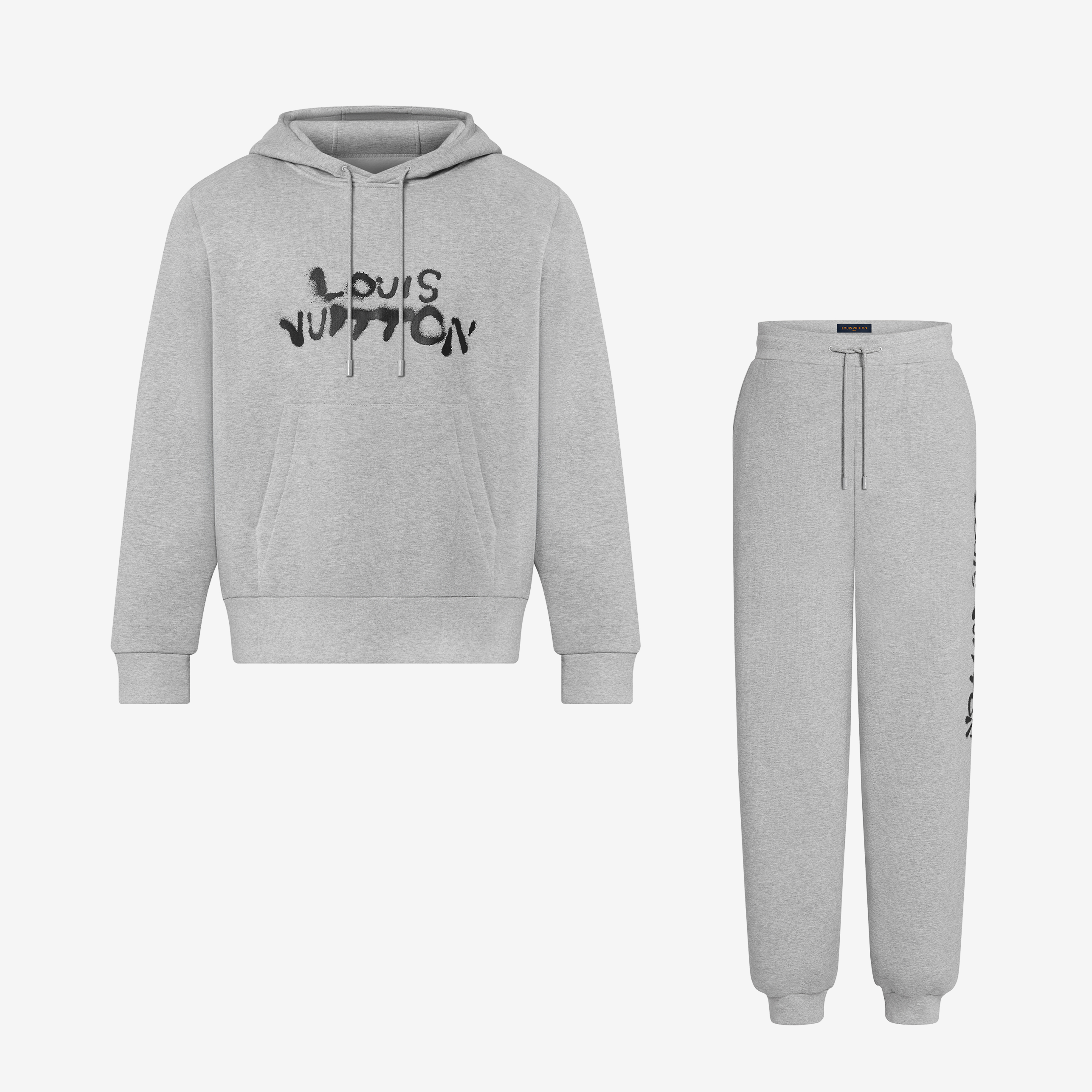 NIGO Louis Vuitton WORKING MAN Men's Spring/Fall Casual Fashion Solid Color Hooded Sweatshirt  Printed Solid Color Relaxed Fit Elastic Waist Pants Suit Set #nigo78693