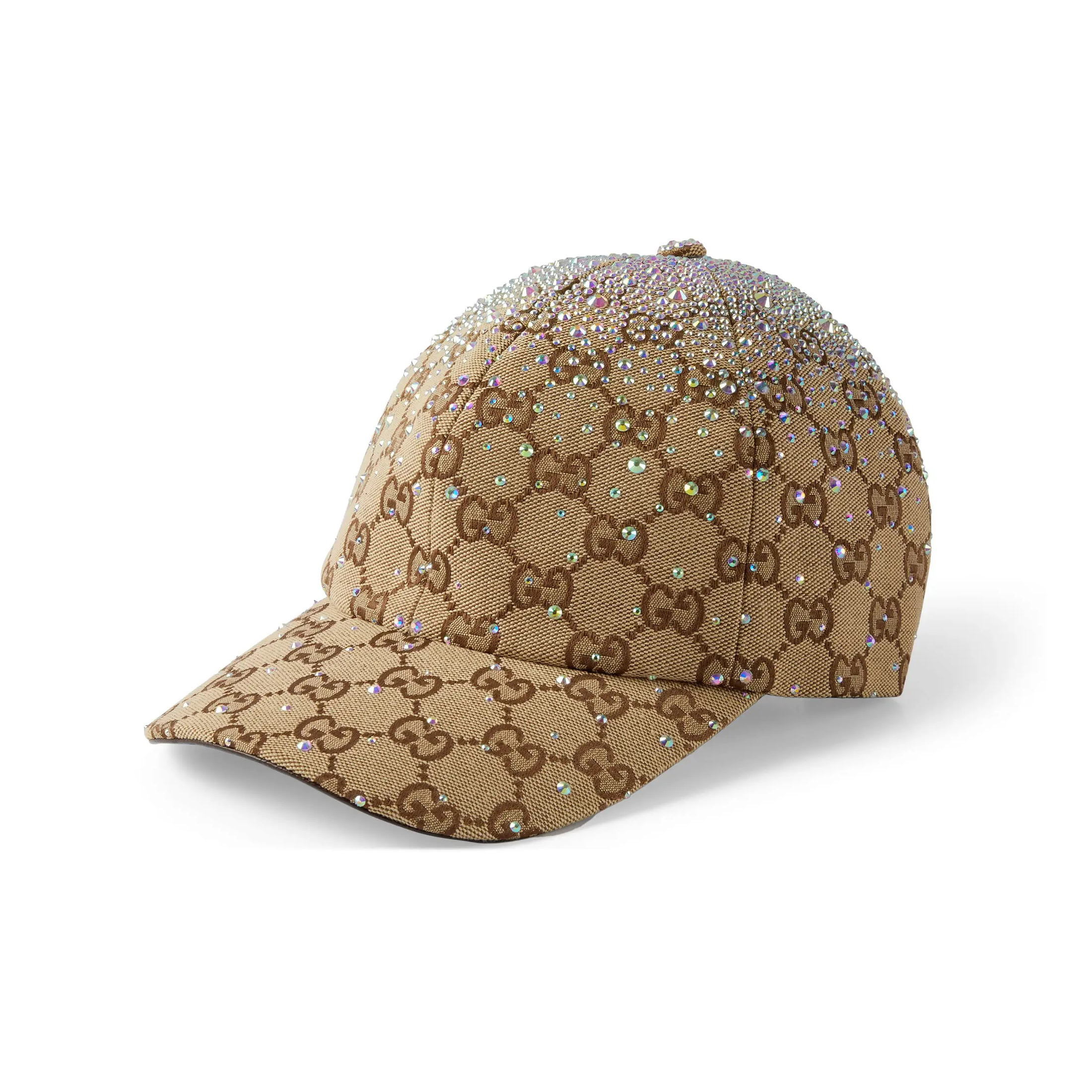 NIGO Gucci Women's Unisex Fashion Casual Classic GG Monogram Fabric Diamond-Studded Baseball Cap Duckbill Hat  Accessories  #nigo78723