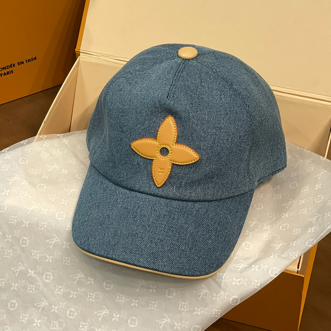 NIGO Louis Vuitton Men's And Women's Spring/Fall Fashion Casual Classic Vintage Floral Pattern Denim Baseball Cap Duckbill Cap Hat #nigo78722