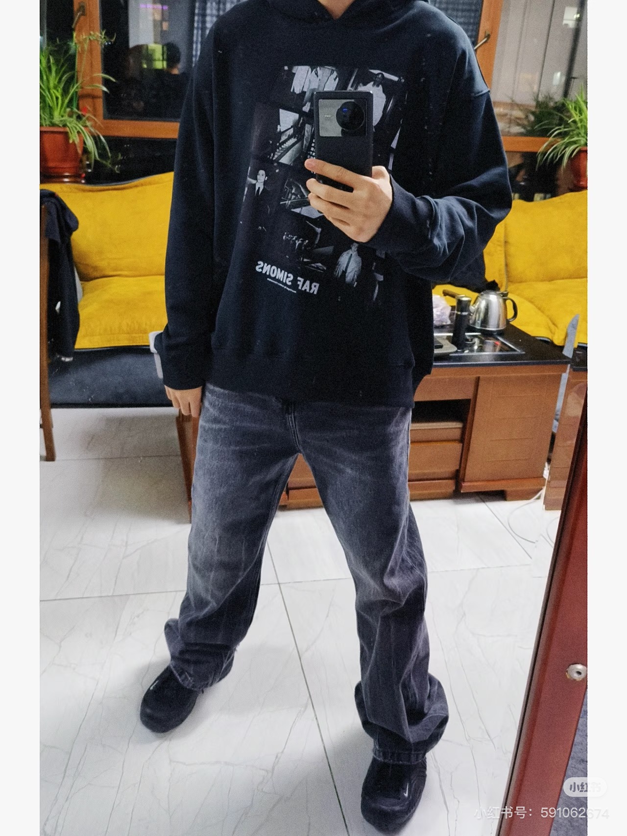 NIGO Raf Simons Men's Autumn And Winter Portrait Letter Print Os Loose Washed Sweatshirt Vibe Wind Hoodie High Street Trend Hooded Sweatshirt Ngvp #nigo2459