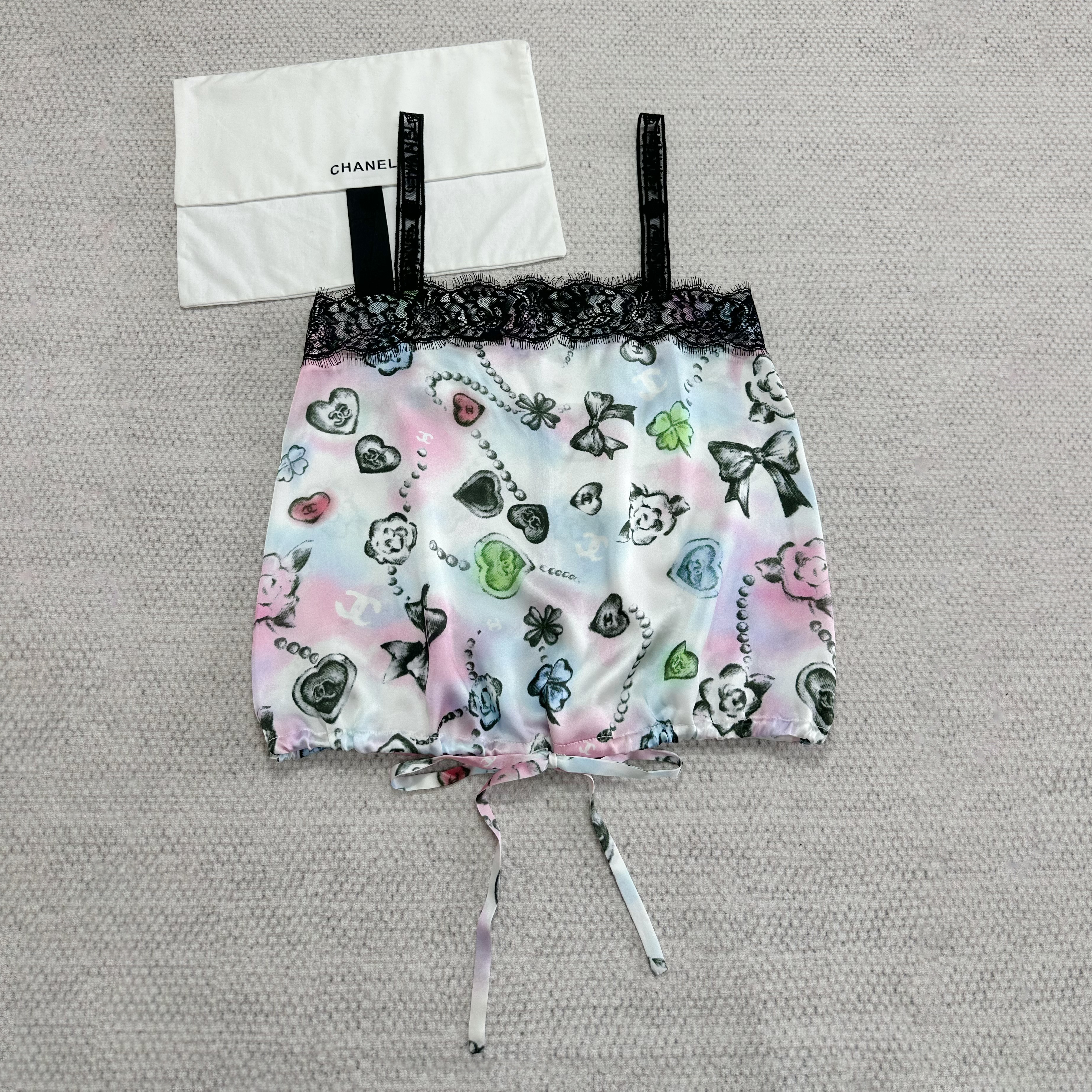 NIGO Chanel Women's Summer Fashion Casual Silk Print Patchwork Lace Letter Embroidery Sleeveless Tank Top Vest #nigo78694