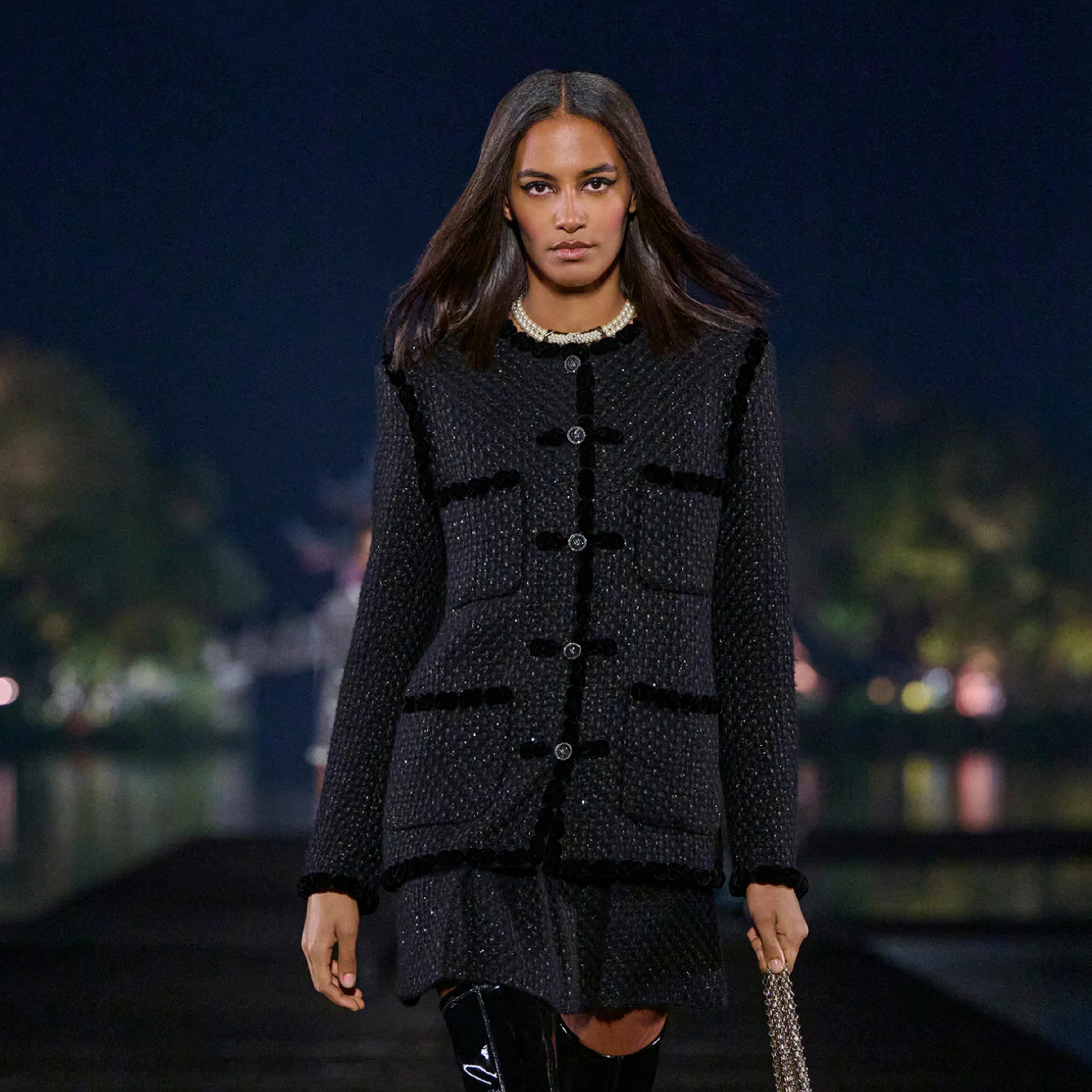 NIGO Chanel Women's Spring/Fall Vintage Embroidered Tweed Single-Breasted Color-Blocked Crew Neck Long-Sleeve Jacket Ngvp #nigo2372