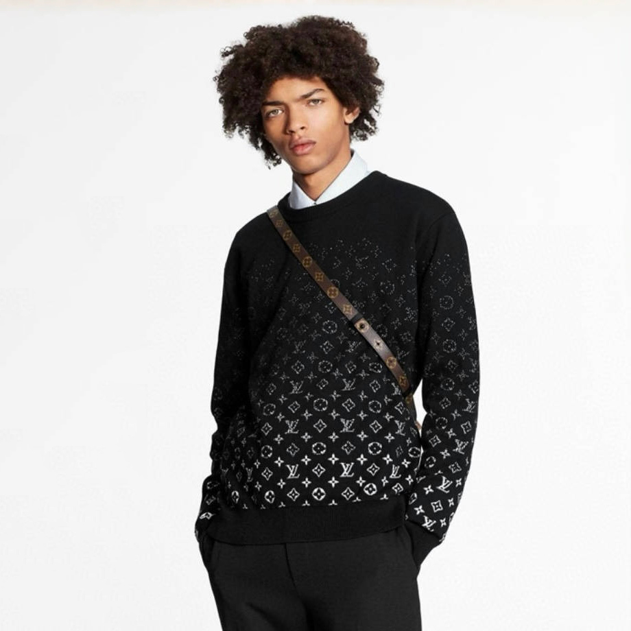 NIGO Louis Vuitton Men's Spring/Fall Fashion Casual Classic Vintage Floral Gradient Round Neck Knit Sweater #nigo78733
