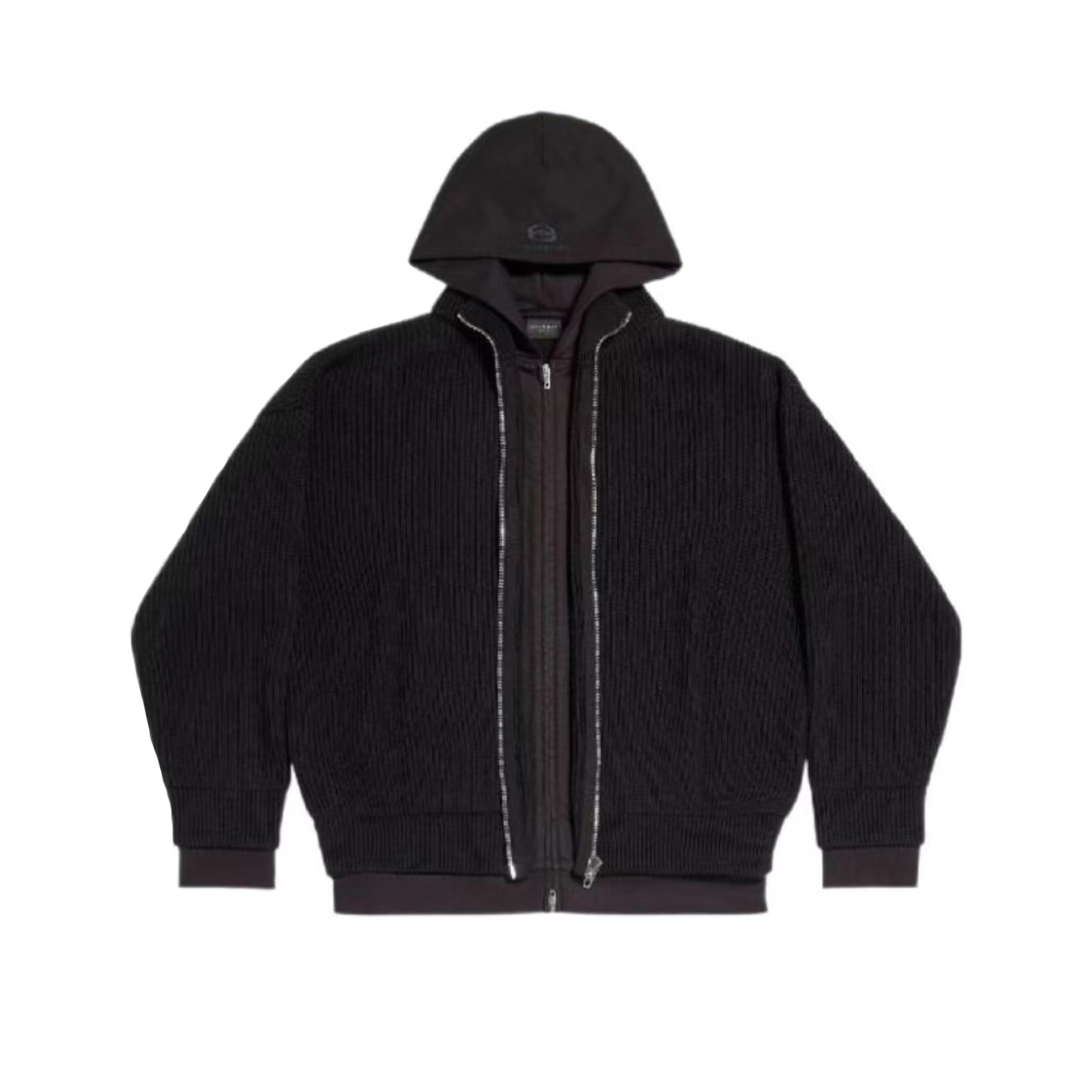 NIGO Balenciaga Men's Spring/Fall Fashion Hooded Zipper Knit Cardigan with Fake Two Piece Panel Design Cardigan #nigo78736
