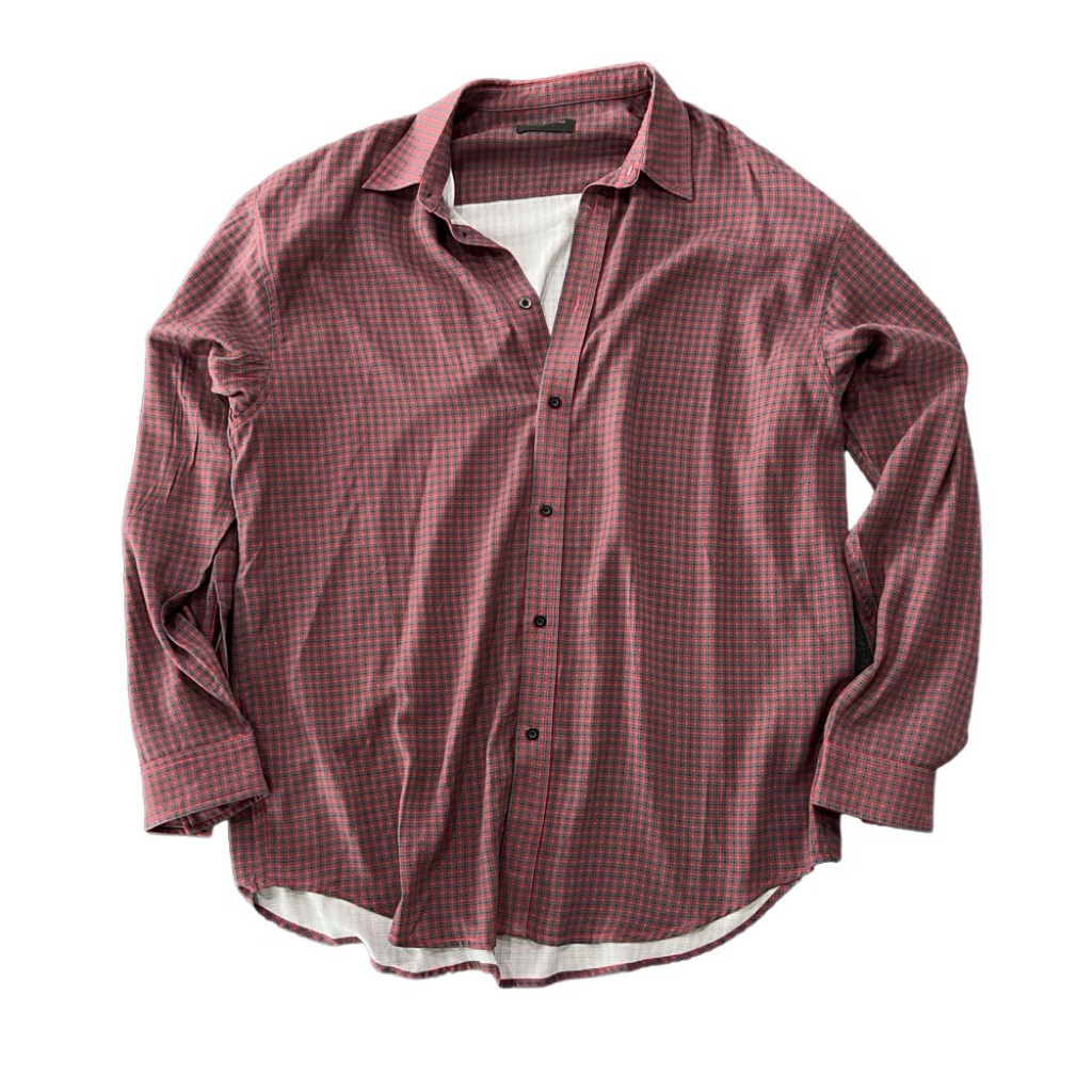 NIGO Balenciaga Men's Fall And Winter Show Models Y2k Vintage Dark Burgundy Plaid Shirt Loose Silhouette Lycra Fiber Single-breasted Lapel Shirt Jacket Ngvp #nigo2471