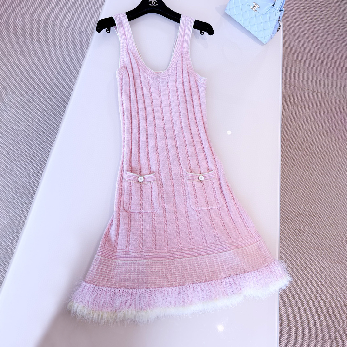 NIGO Chanel Women's Summer Knitted Vest Dress Solid Color Round Neck Sleeveless Flared Dresses Ngvp #nigo2368