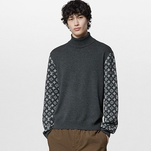 NIGO Louis Vuitton MONOGRAM Men's Fall/Winter Fashion Casual Solid Color Classic Vintage Print Long Sleeve Turtleneck Pullover Sweater #nigo78734