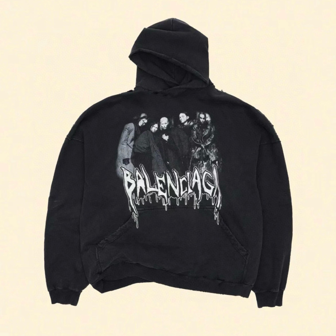 NIGO Balenciaga Men's and Women's Spring/Fall Fashion Casual Solid Color Vintage Knit Fabric Oversized Hooded Sweatshirt #nigo78738