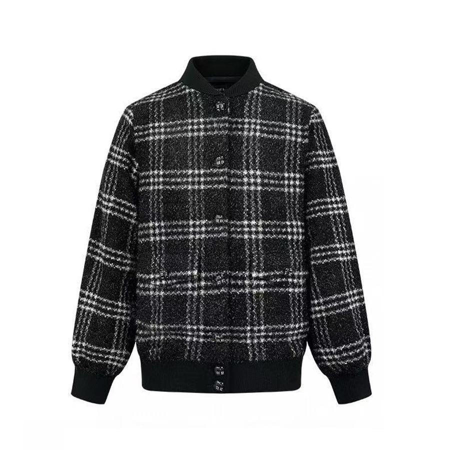 NIGO Chanel Men's & Women's Fall/Winter Vintage Plaid Single-Breasted Long-Sleeve Solid Color High-Neck Jacket Ngvp #nigo2369