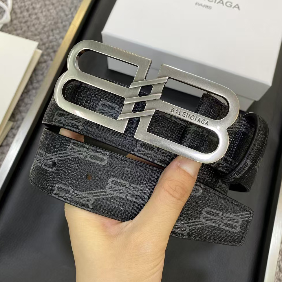 NIGO Balenciaga Men's Fashion Classic Logo Smooth Buckle Design Leather Belt  Accessories #nigo78739