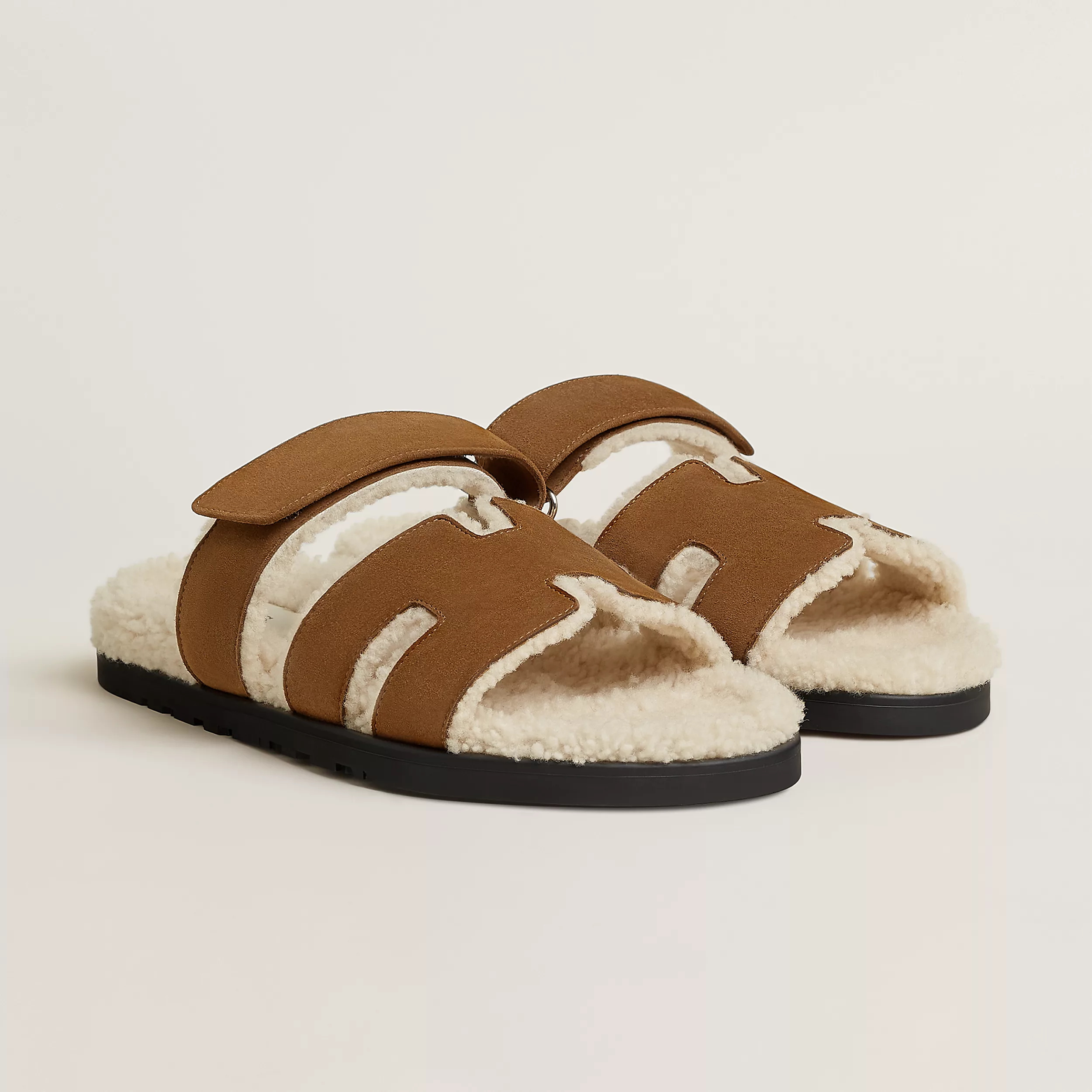 NIGO Hermes Chypre Men's And Women's Spring/Fall Fashion Casual Suede Shearling Flip Flop Sandals Shoes #nigo78741