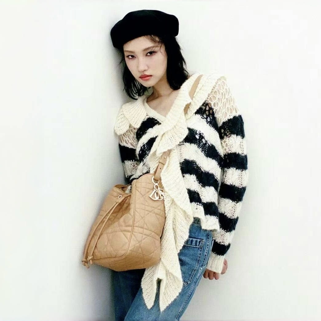 NIGO Dior Women's Detachable Collar Mohair Striped Spring/Fall Long-Sleeve Knit Sweater Marinière Cardigan Ngvp #nigo2373