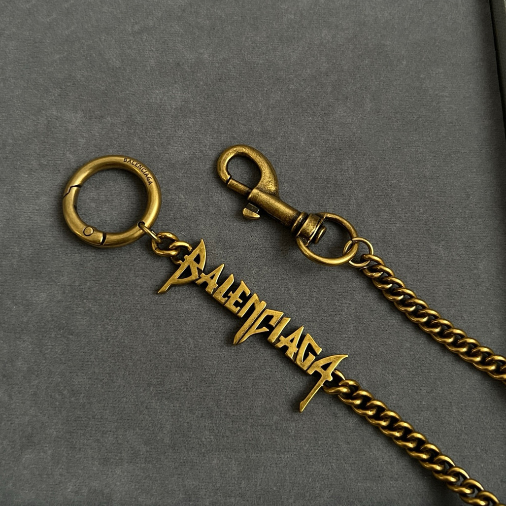 NIGO Balenciaga Men's and Women's Fashion Trends Vintage Style Brass Necklace  Keyring Belt Chain  Accessories  #nigo78745
