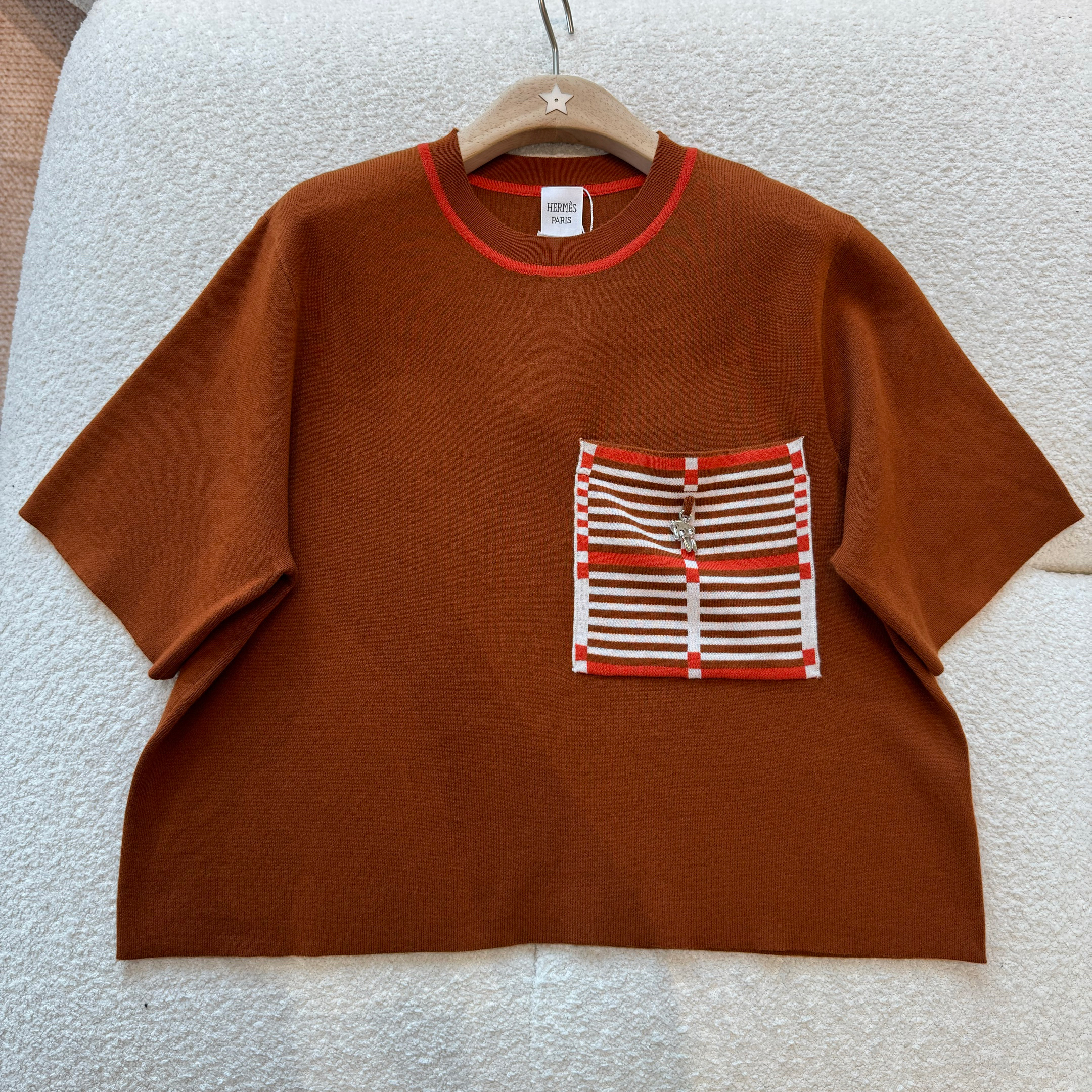 NIGO Hermes Women's Spring/Summer Fashion Casual Crew Neck Silk Cotton Blend Short Sleeve Pullover T-Shirt #nigo78755