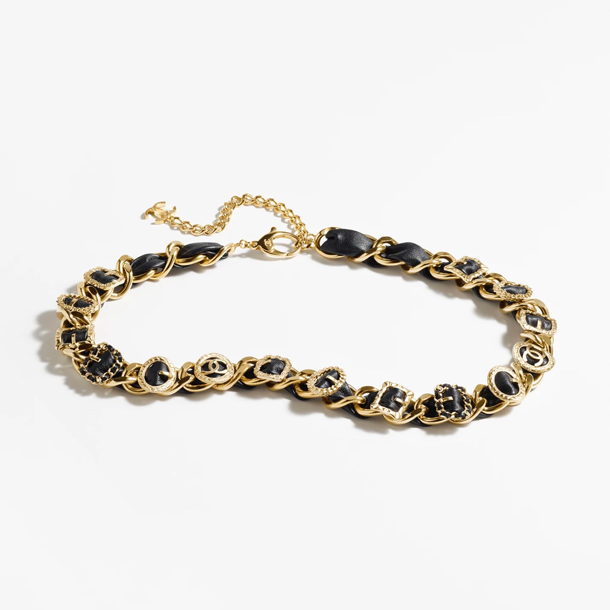 NIGO Chanel Men's And Women's Logo Metal Cowhide Patchwork Solid Color Chain Belt Accessories #nigo81561