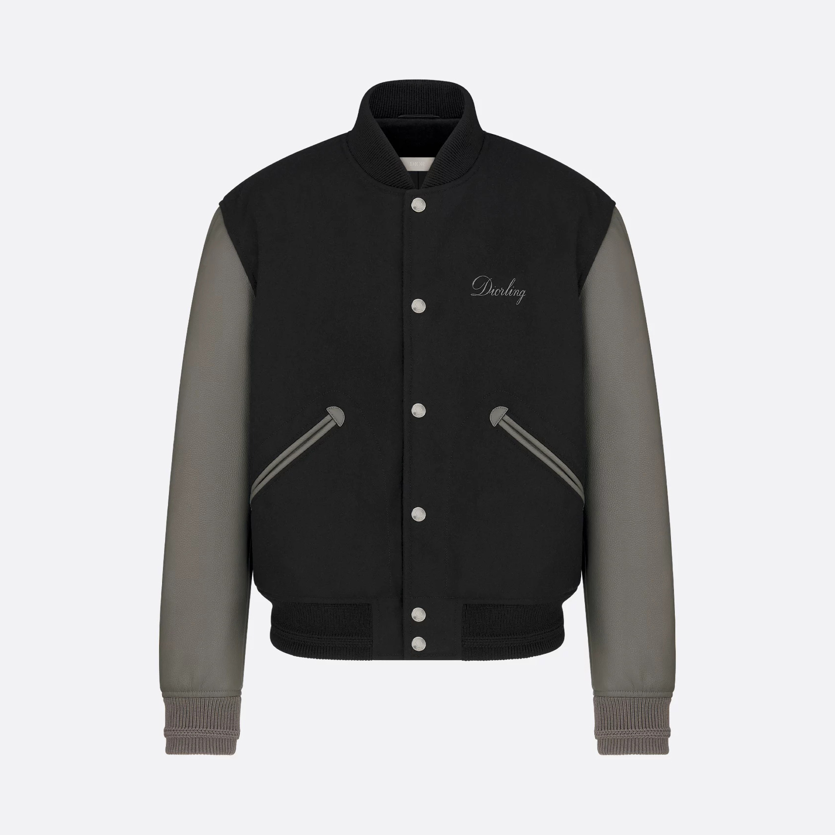 NIGO Dior Men's Spring/Fall Casual Fashion Crew Neck Single-Button Wool Tweed Jacket Leather Baseball Jacket #nigo78774