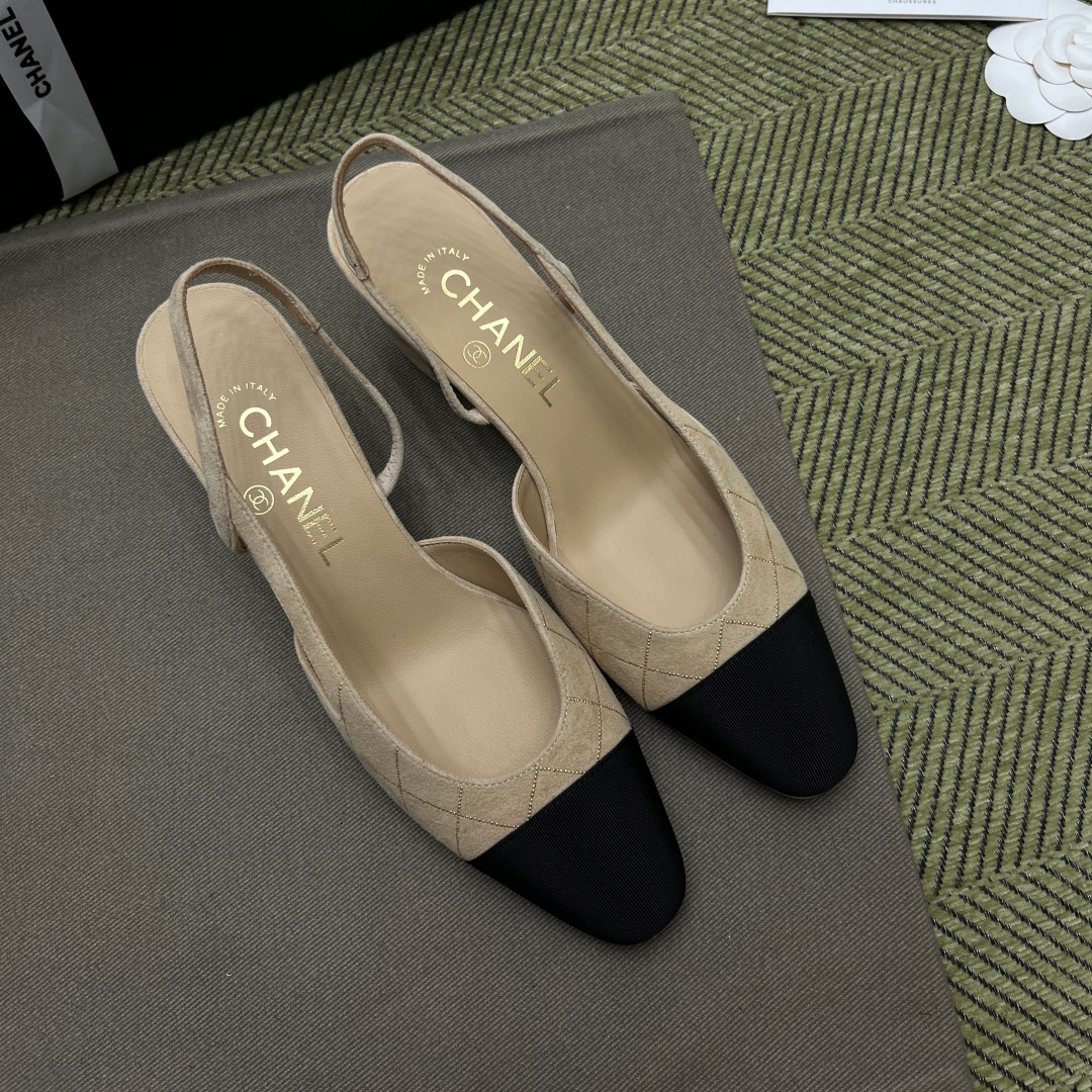 NIGO Chanel Women's Spring/Fall Fashion Casual Round-Toe Slip-On High-Heel Chunky-Heel Flat Casual Shoes #nigo78772