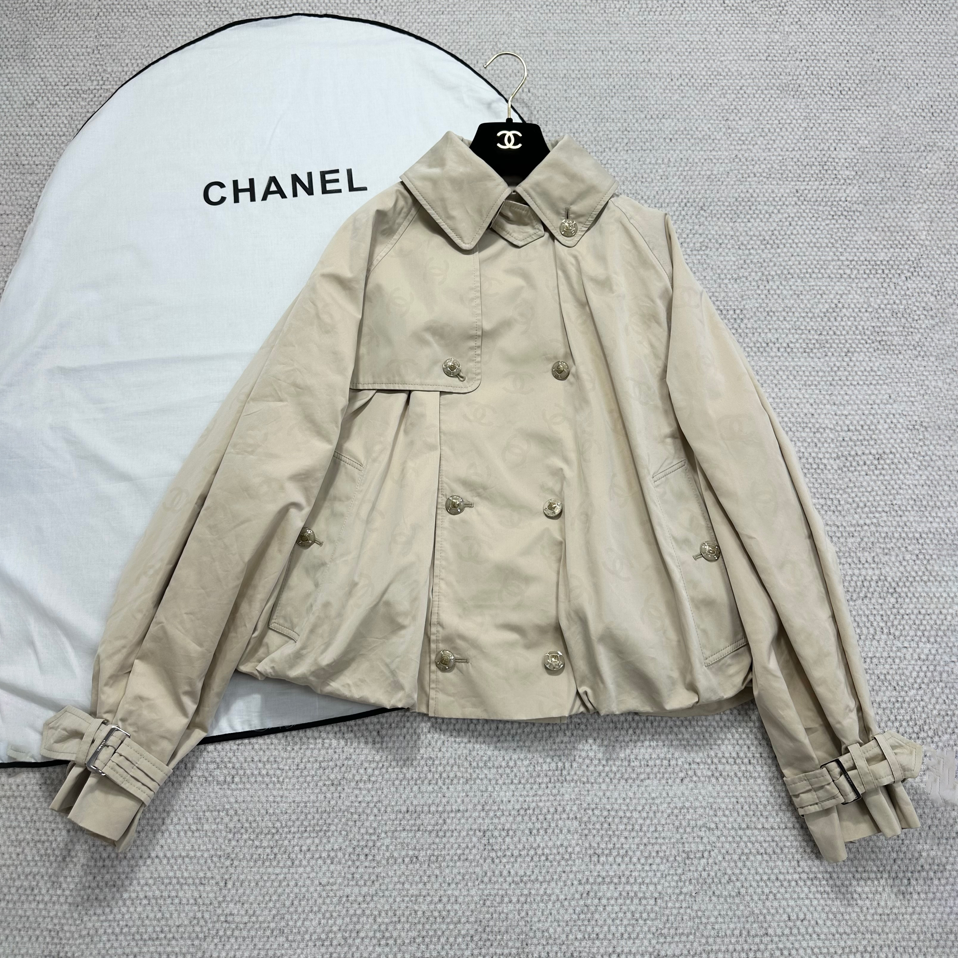 NIGO Chanel Women's Spring/Fall Fashion Casual Lapel Double Breasted Printed Short Trench Coat Jacket #nigo78777