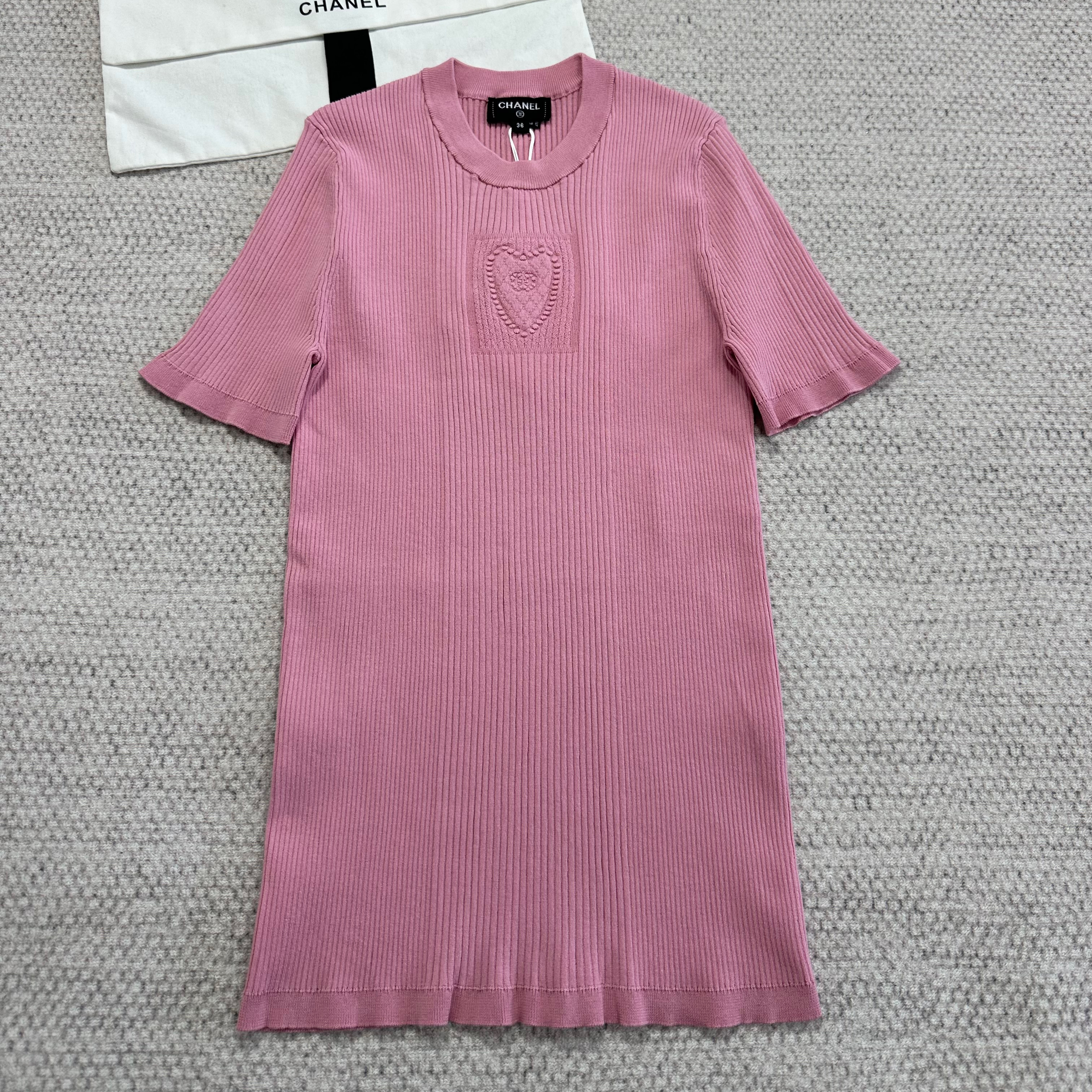 NIGO Chanel Women's Summer Fashion Casual Crew Neck Pullover Combed Cotton Yarn Solid Color Knit Short Sleeve T-Shirt #nigo78781