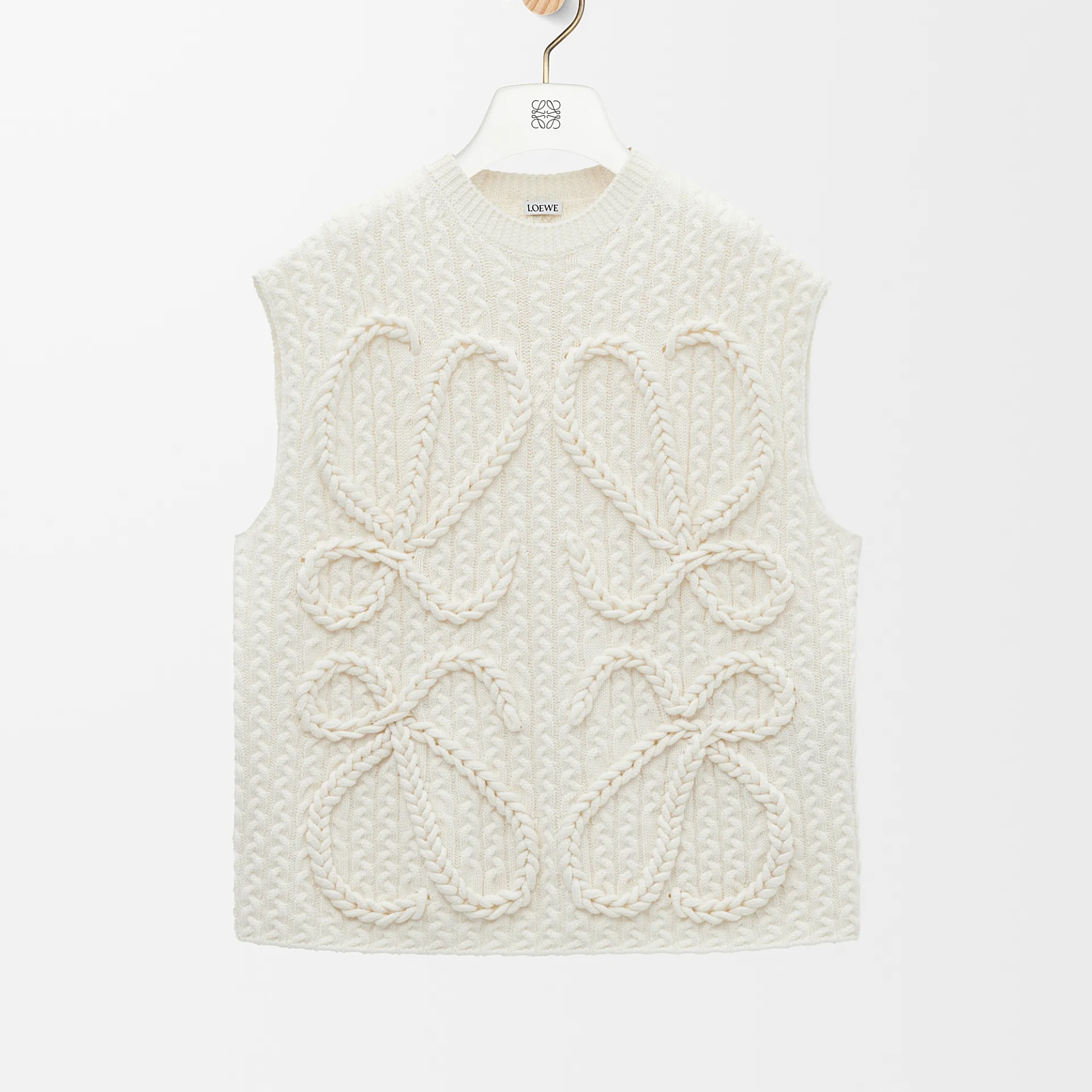 NIGO Loewe Women's High-Street Crew Neck Sleeveless Wool Vest Spring/Fall Logo Knit Sweater #nigo81567