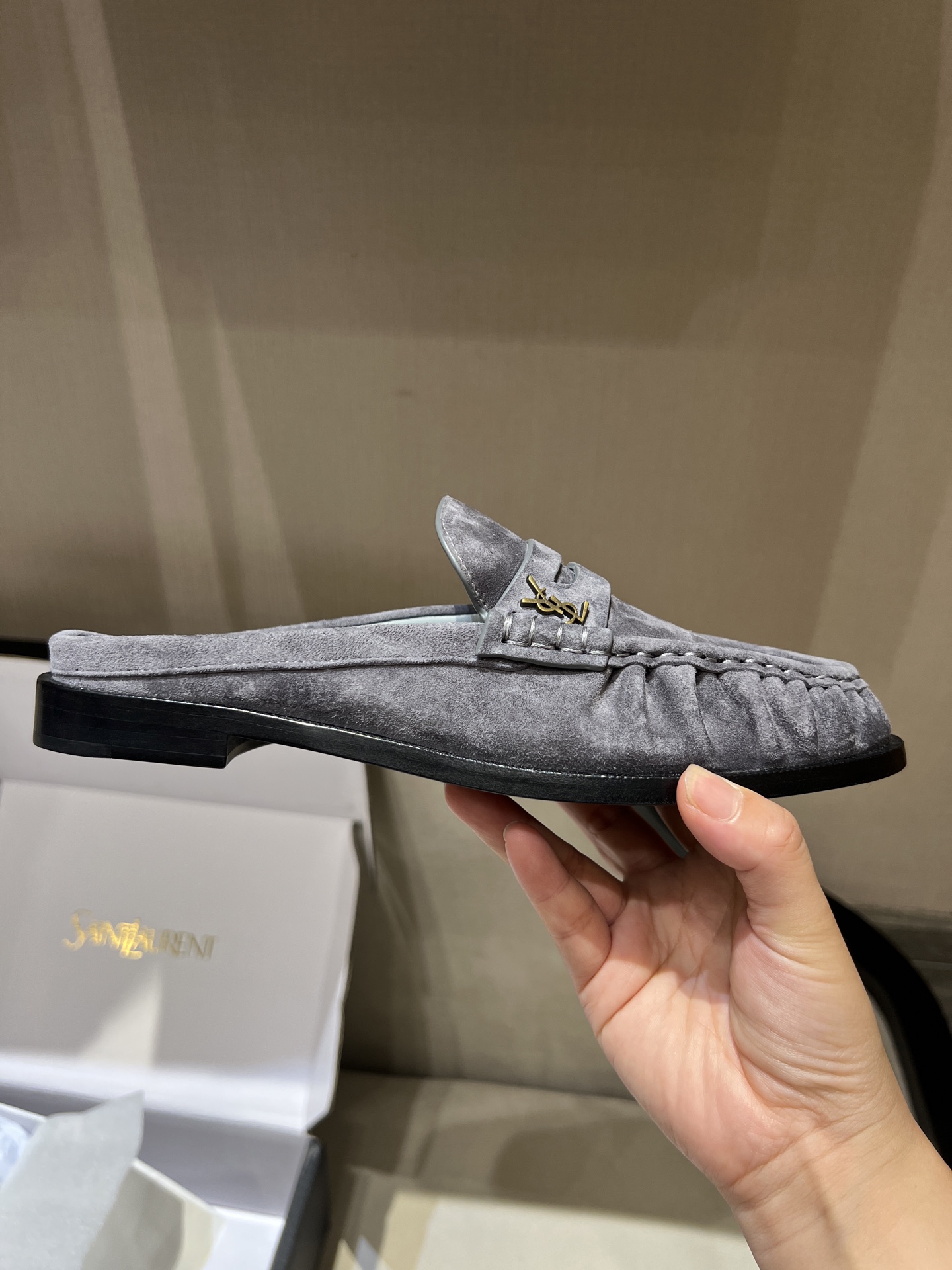 NIGO Saint Laurent Men's And Women's Spring/Fall Fashion Casual Round-Toe Flat-Sole Open-Back Loafers Shoes #nigo78768