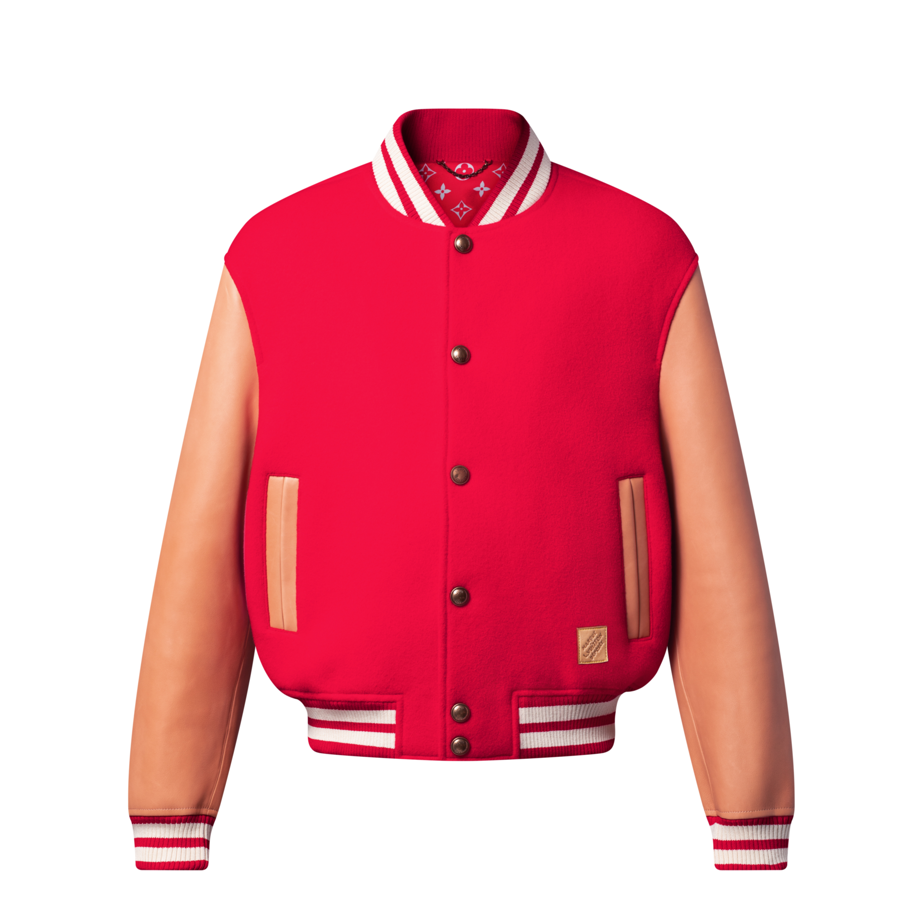 NIGO Louis Vuitton VVN Men's Spring/Fall Fashion Casual Baseball Collar Single-Breasted Wool Flannel Jacket Leather Jacket #nigo78795