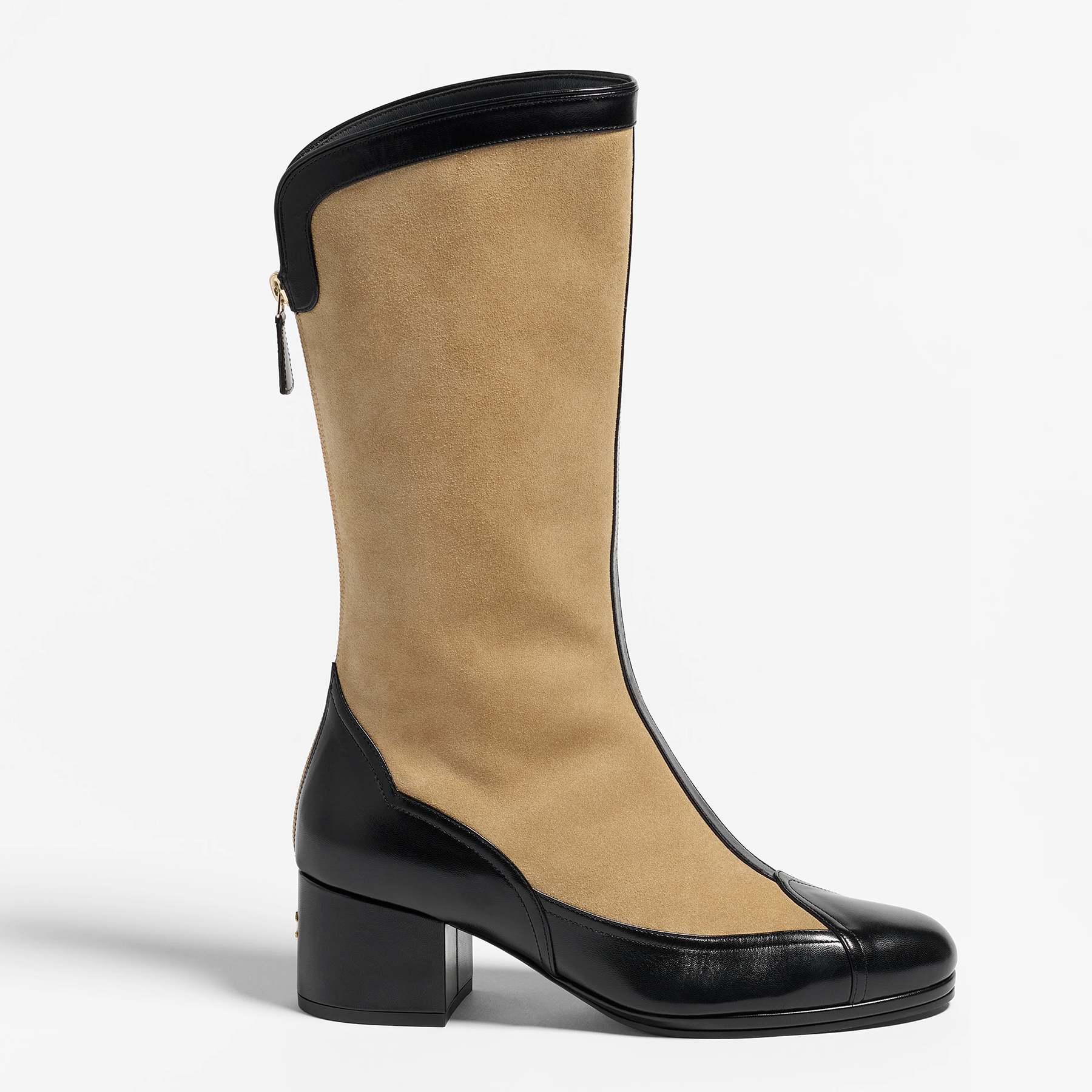 NIGO Chanel Women's Spring And Summer High Luxury Colorblocking Suede Short Boots Fashion Exquisite Black Temperament With Heels  Shoes Ngvp #nigo2476