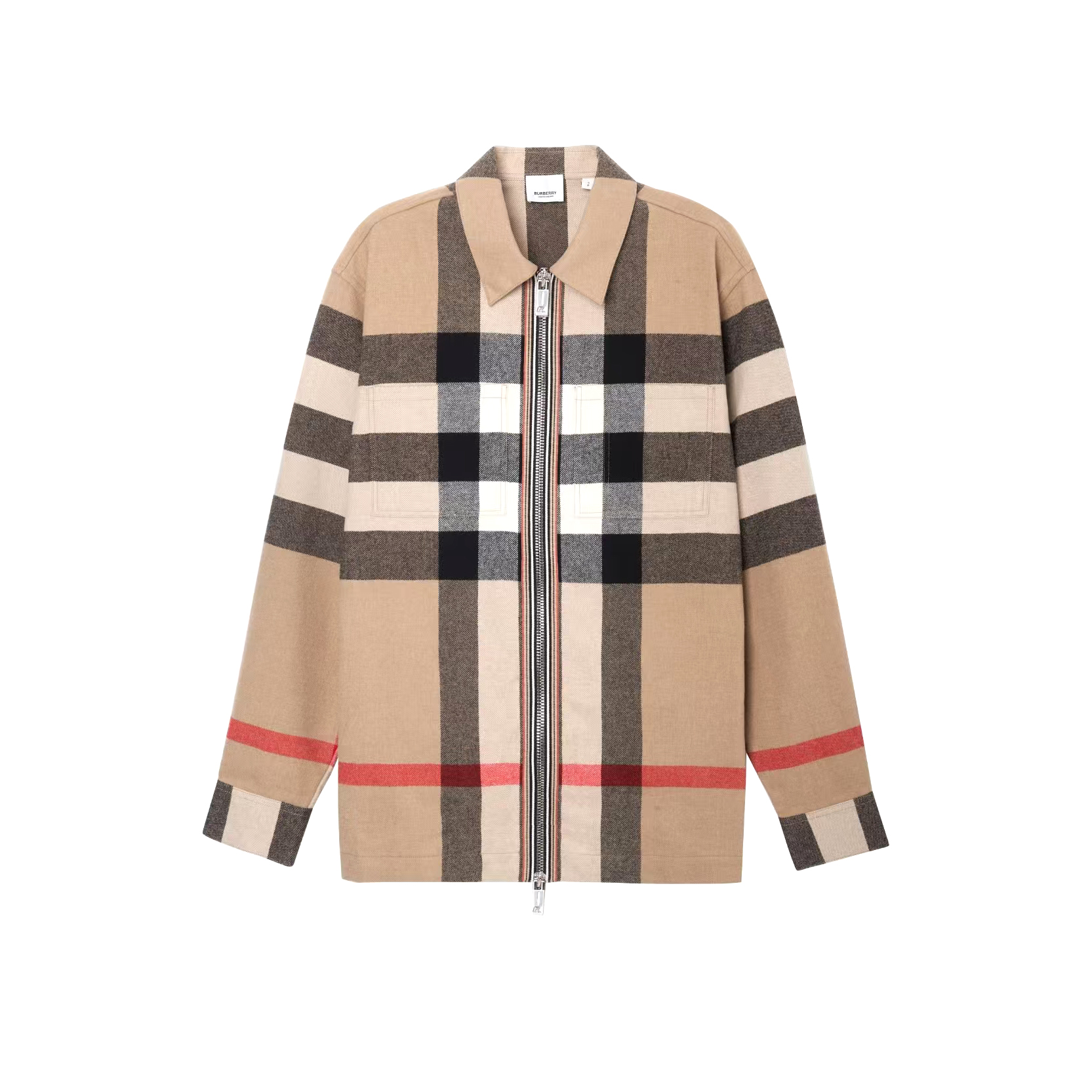 NIGO Burberry Men's and Women's Fashion Casual Collared Zipper Striped Pattern Shirt Jacket #nigo78834