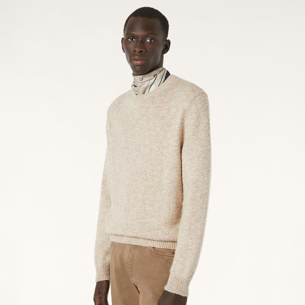 NIGO Loro Piana Men's Spring/Fall/Winter Solid-Color Crew Neck Long-Sleeve Verbania Knit Sweater Ngvp #nigo2389