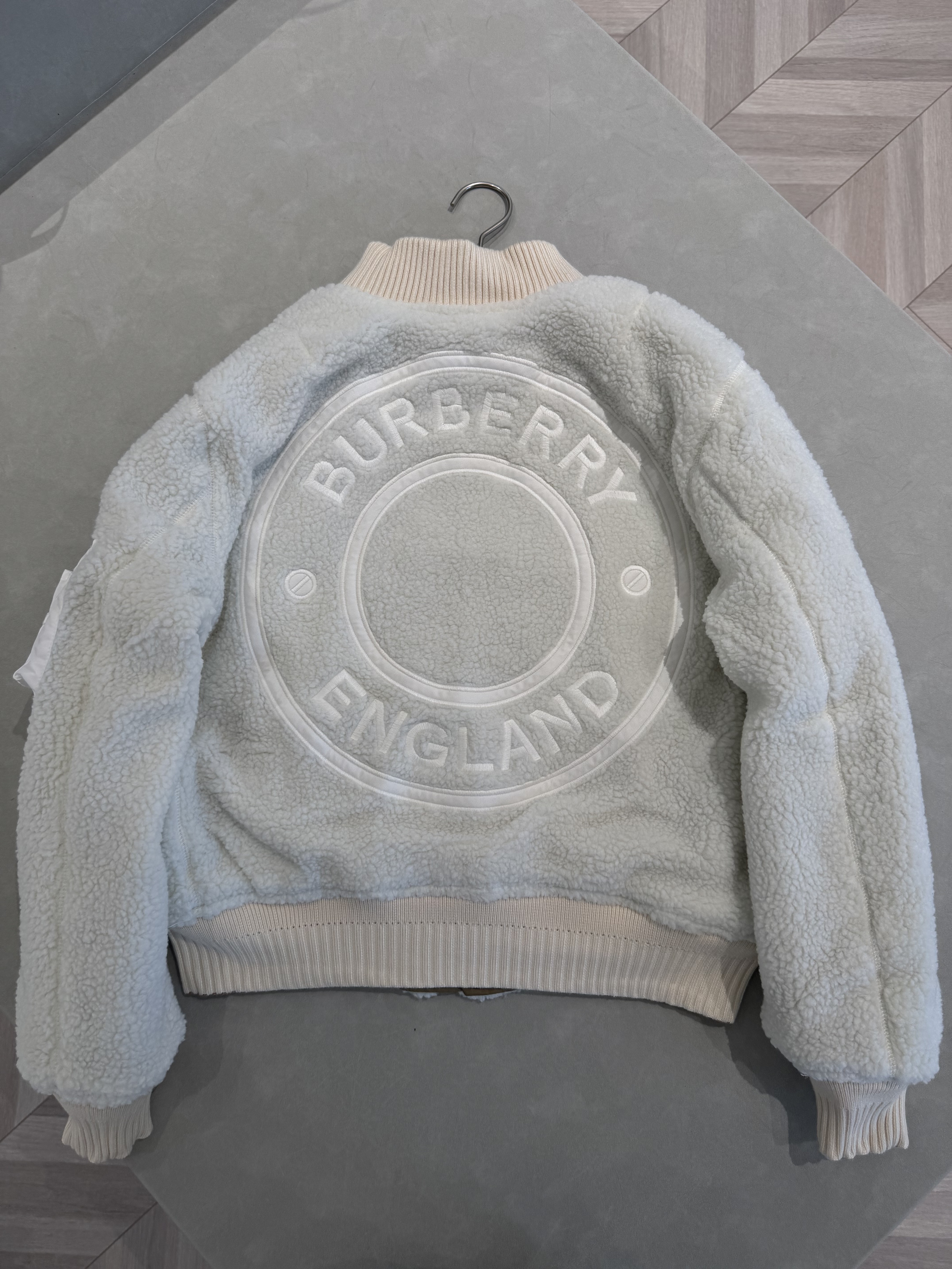 NIGO Burberry Men's Winter Fashion Casual Baseball Collar Zipper Shearling Reversible Jacket #nigo78835