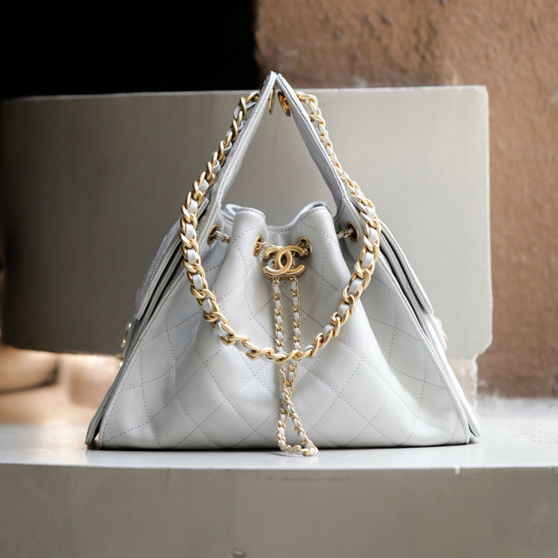 NIGO Chanel Women's Fashion Classic Solid Color Leather Logo Drawstring Underarm Bag Chain Handbag Tote Shoulder Bag Bags AS5293-B20304-U2367 #nigo78855