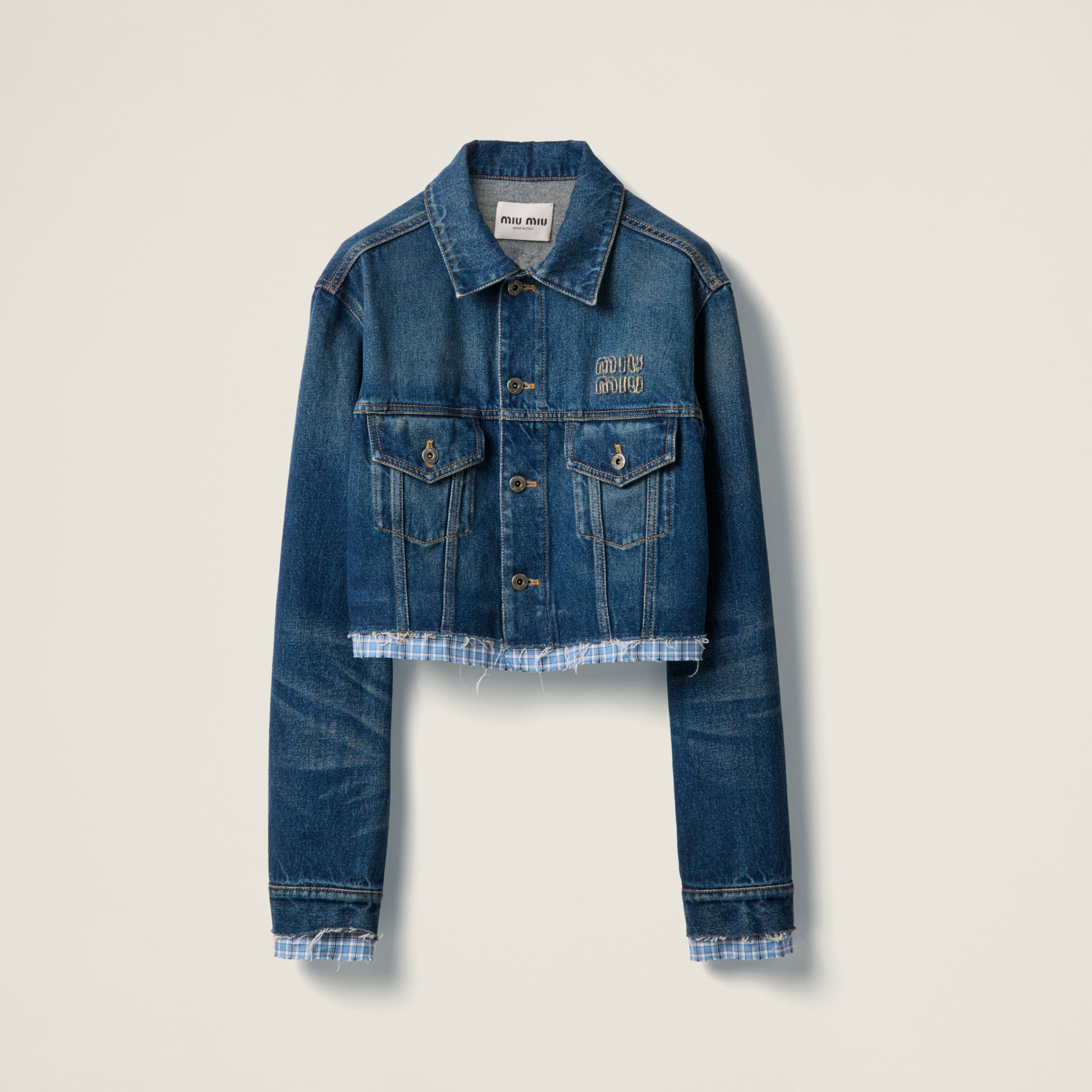 NIGO MiuMiu Women's Spring/Fall Fashion Casual Lapel Single-Breasted Patchwork Denim Jacket #nigo78836